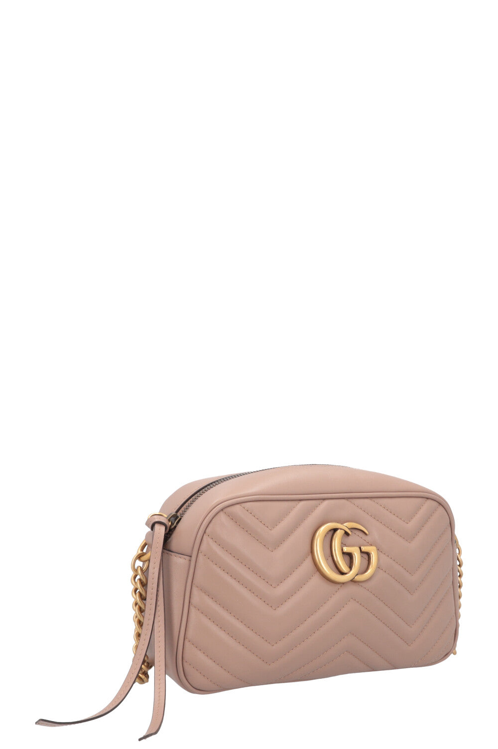 GUCCI Small Marmont Quilted Crossbody Bag Nude