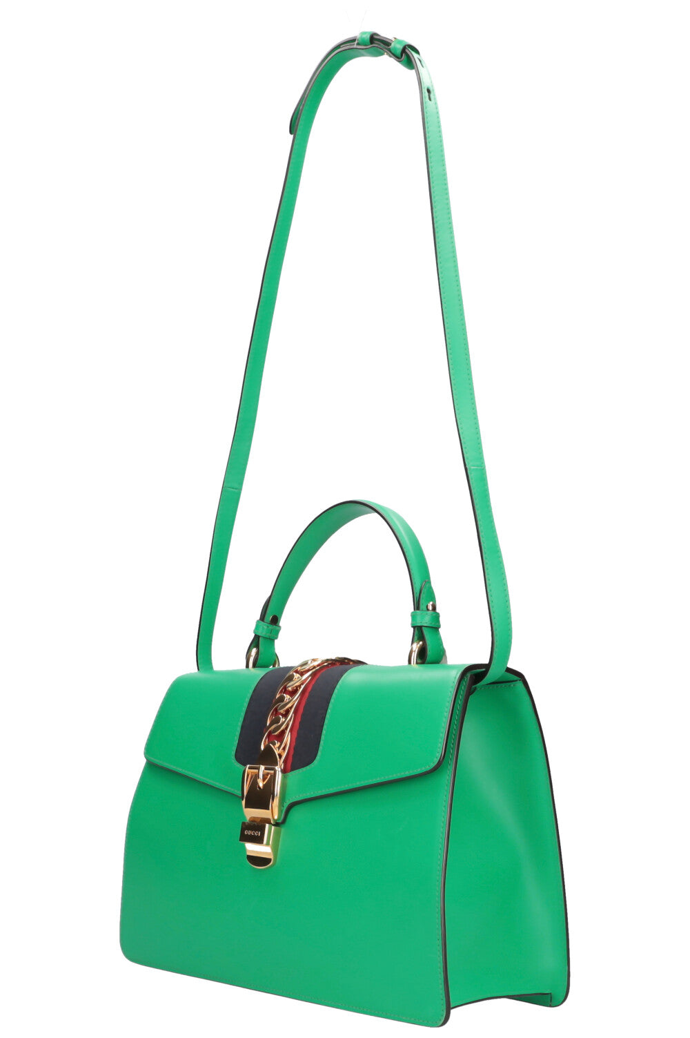 GUCCI Medium Sylvie Top Handle Bag Green