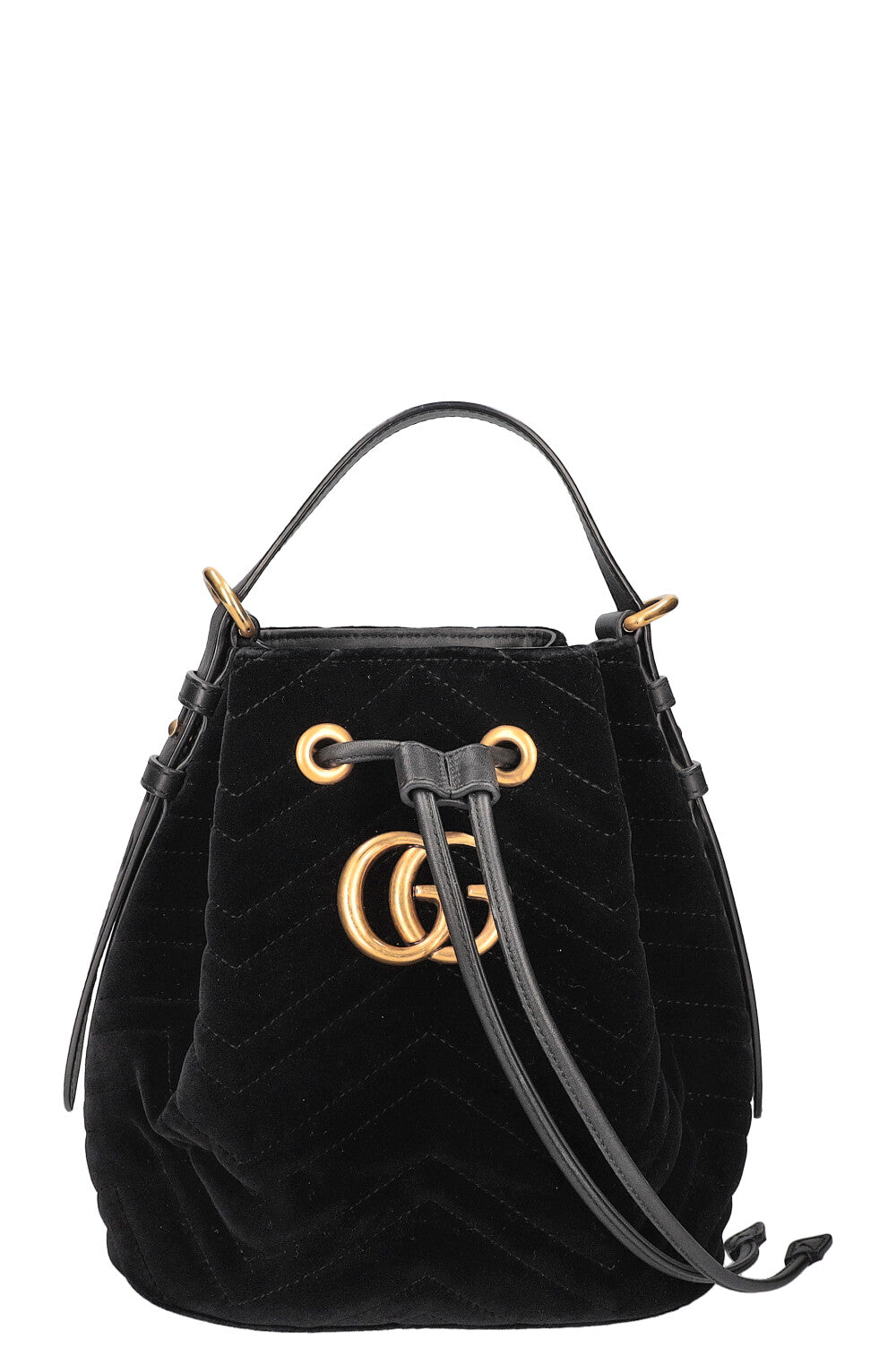 GUCCI Marmont Bucket Bag Velvet Black