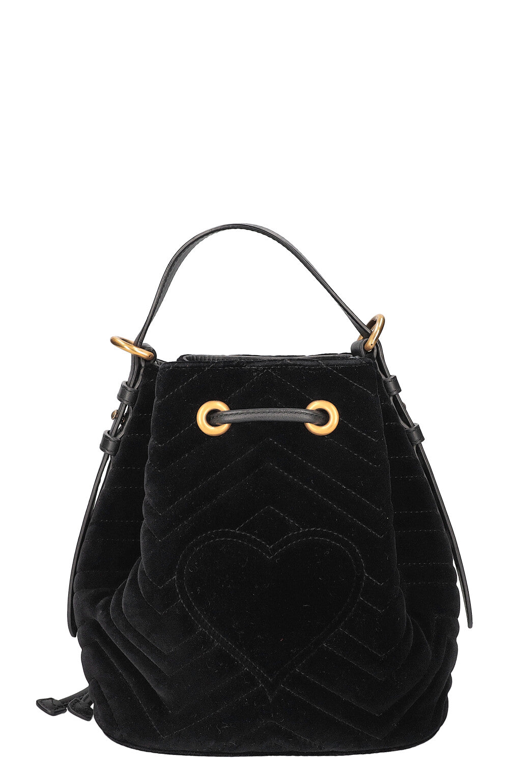GUCCI Marmont Bucket Bag Velvet Black