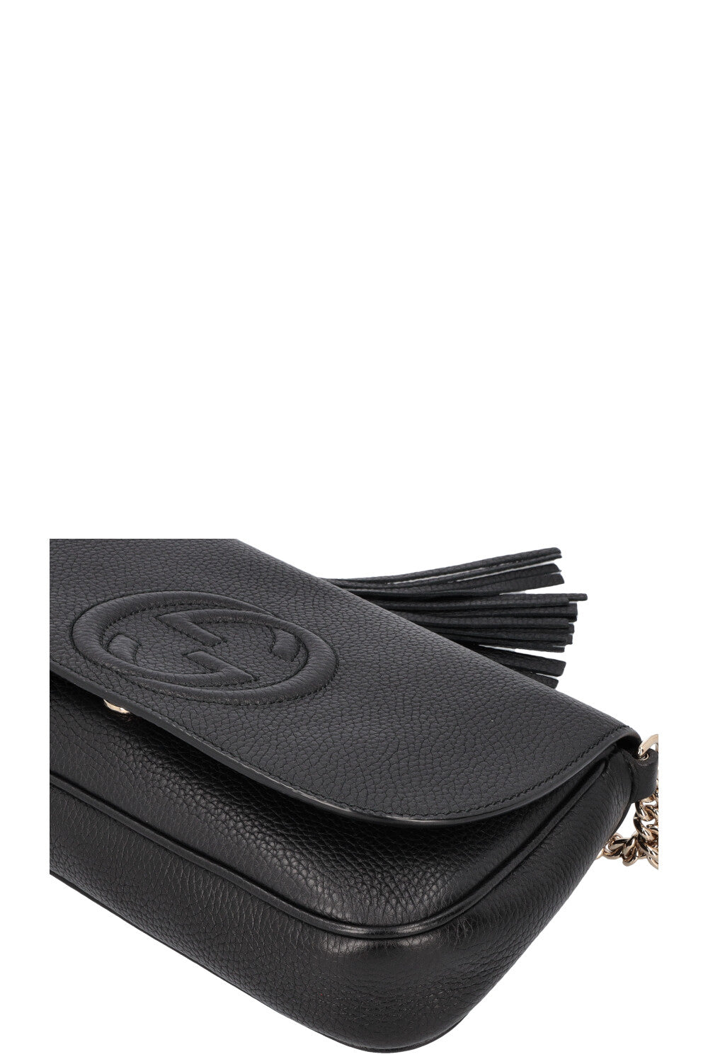 GUCCI Soho Flap Bag Leather Black