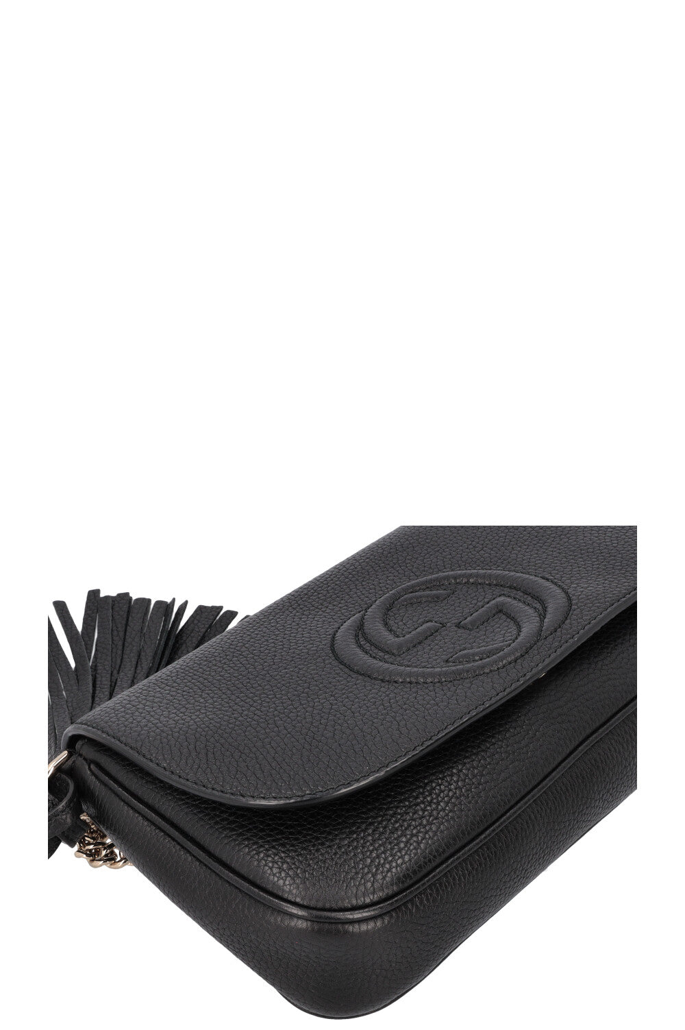 GUCCI Soho Flap Bag Leather Black