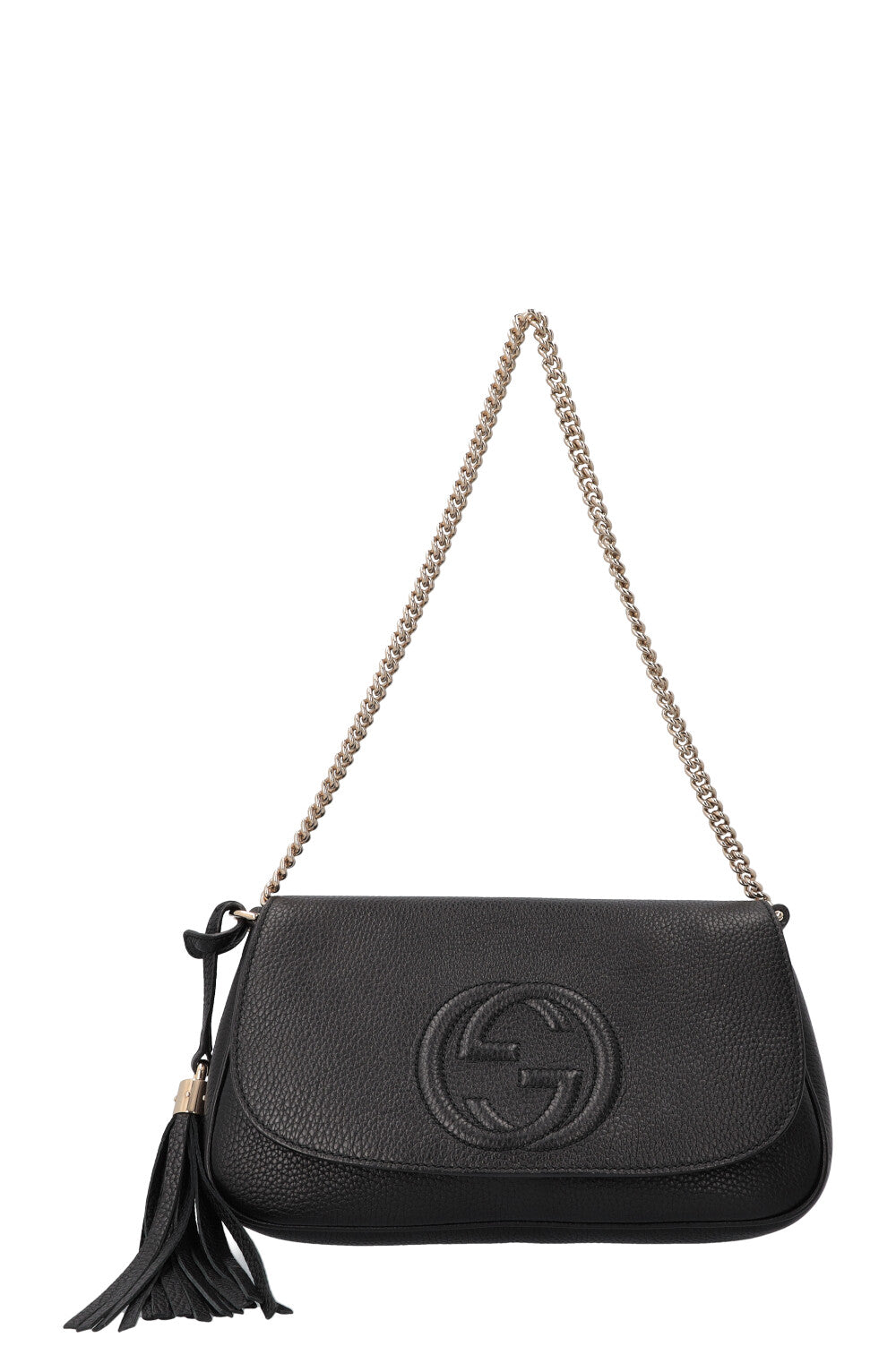 GUCCI Soho Flap Bag Leather Black