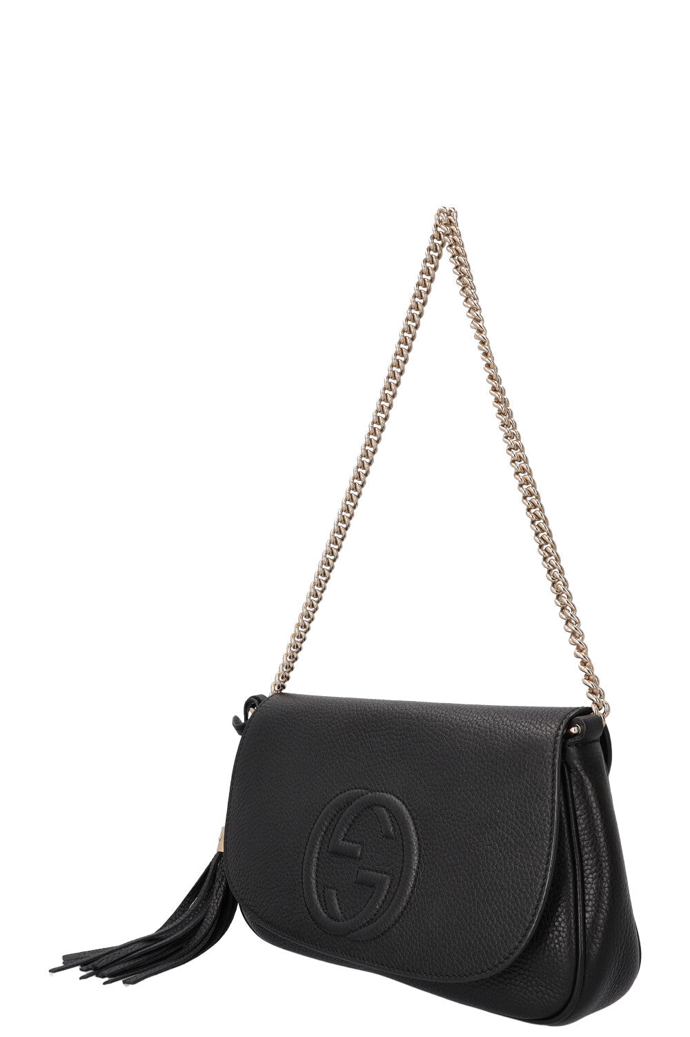 GUCCI Soho Flap Bag Leather Black