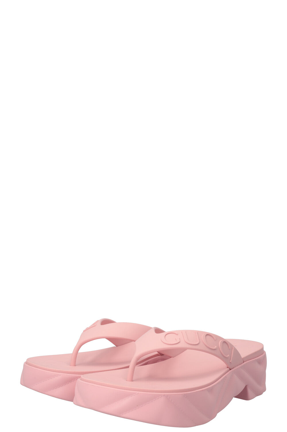 GUCCI Tarifa Platform Flip Flops Bubblegum