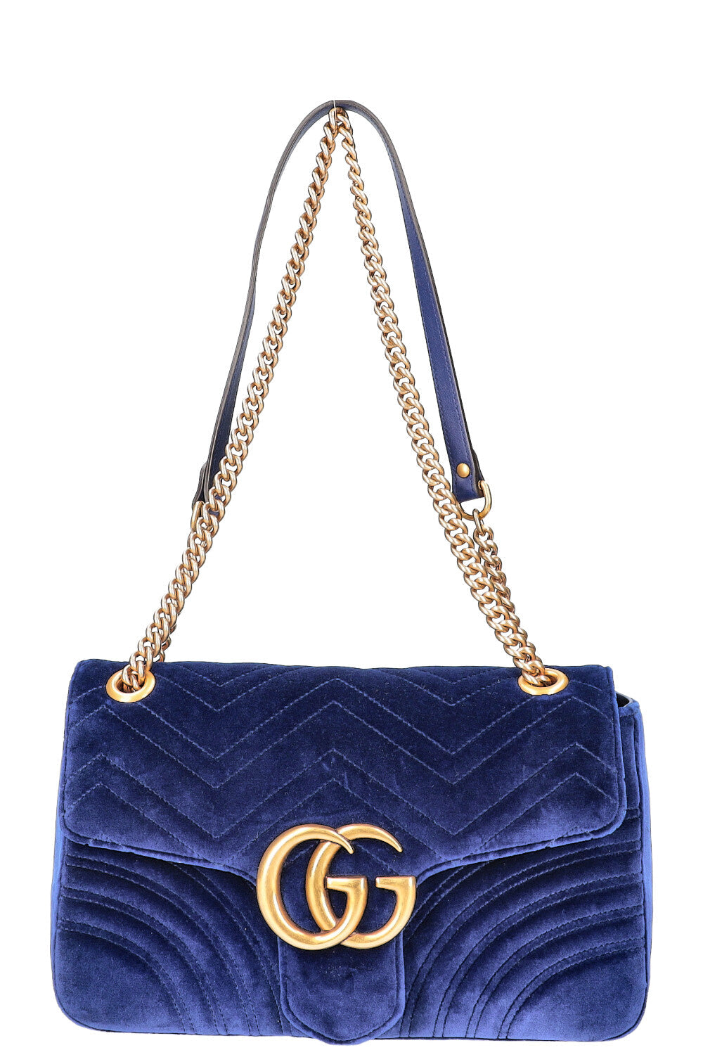 GUCCI Marmont Medium Bag Velvet Blue