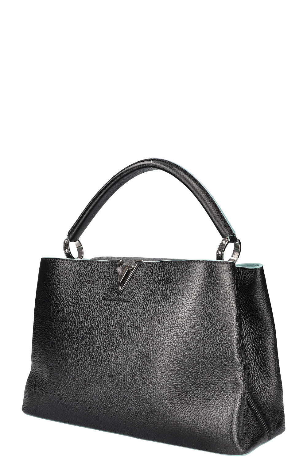 LOUIS VUITTON Capucines GM Black & Light Blue