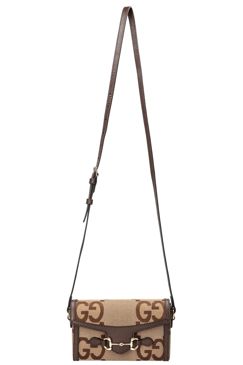 GUCCI Horsebit Crossbody Bag Giant GG Canvas