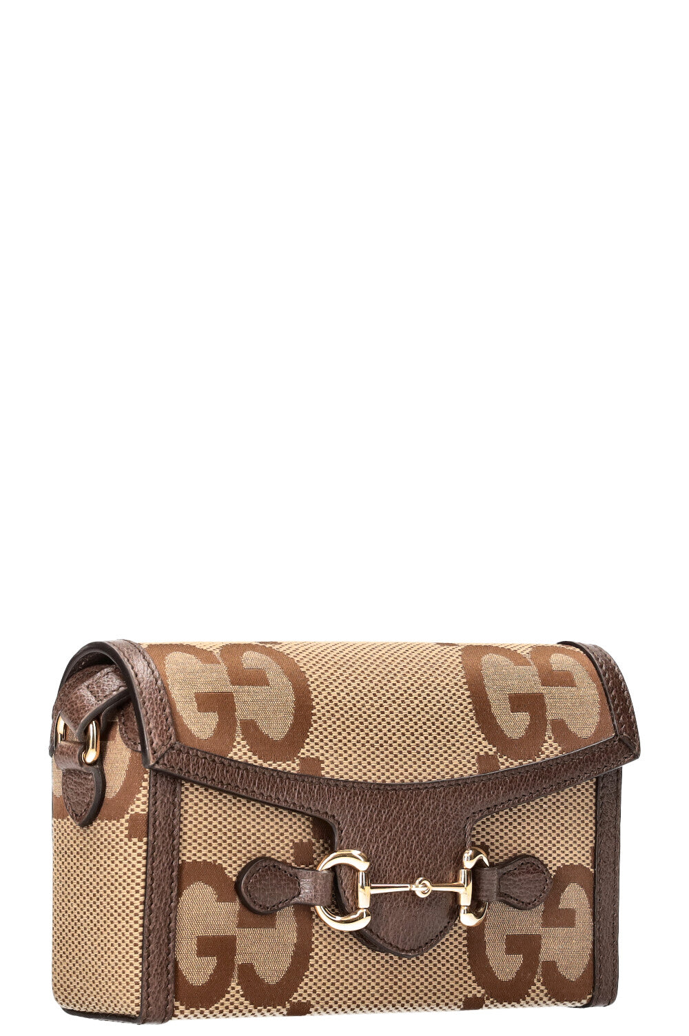 GUCCI Horsebit Crossbody Bag Giant GG Canvas