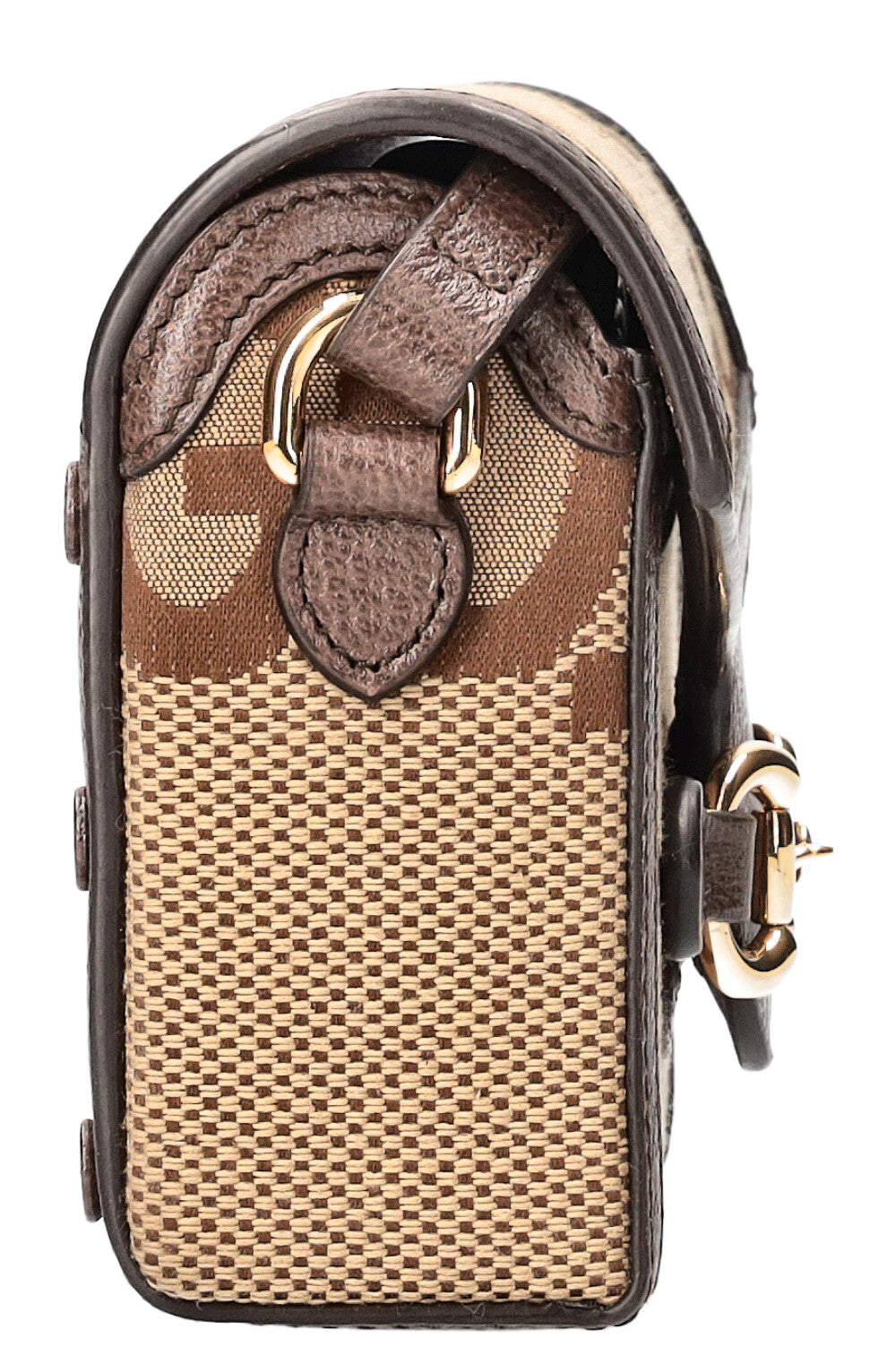 GUCCI Horsebit Crossbody Bag Giant GG Canvas