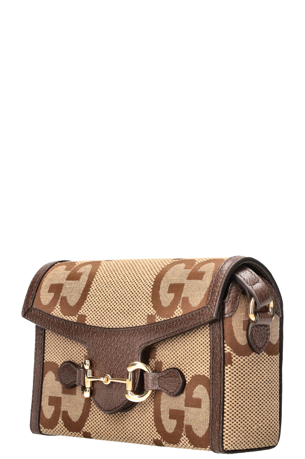 GUCCI Horsebit Crossbody Bag Giant GG Canvas