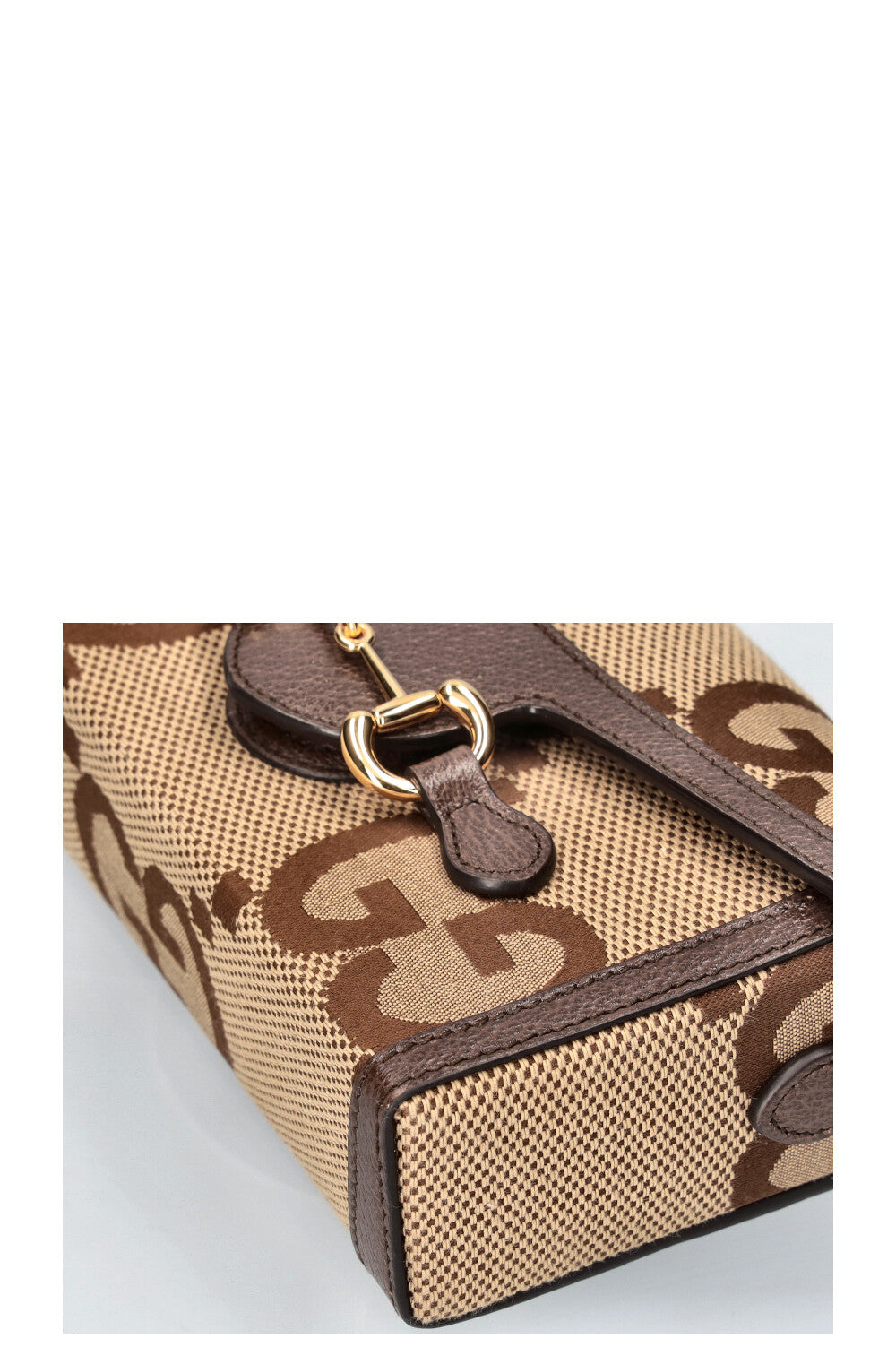 GUCCI Horsebit Crossbody Bag Giant GG Canvas