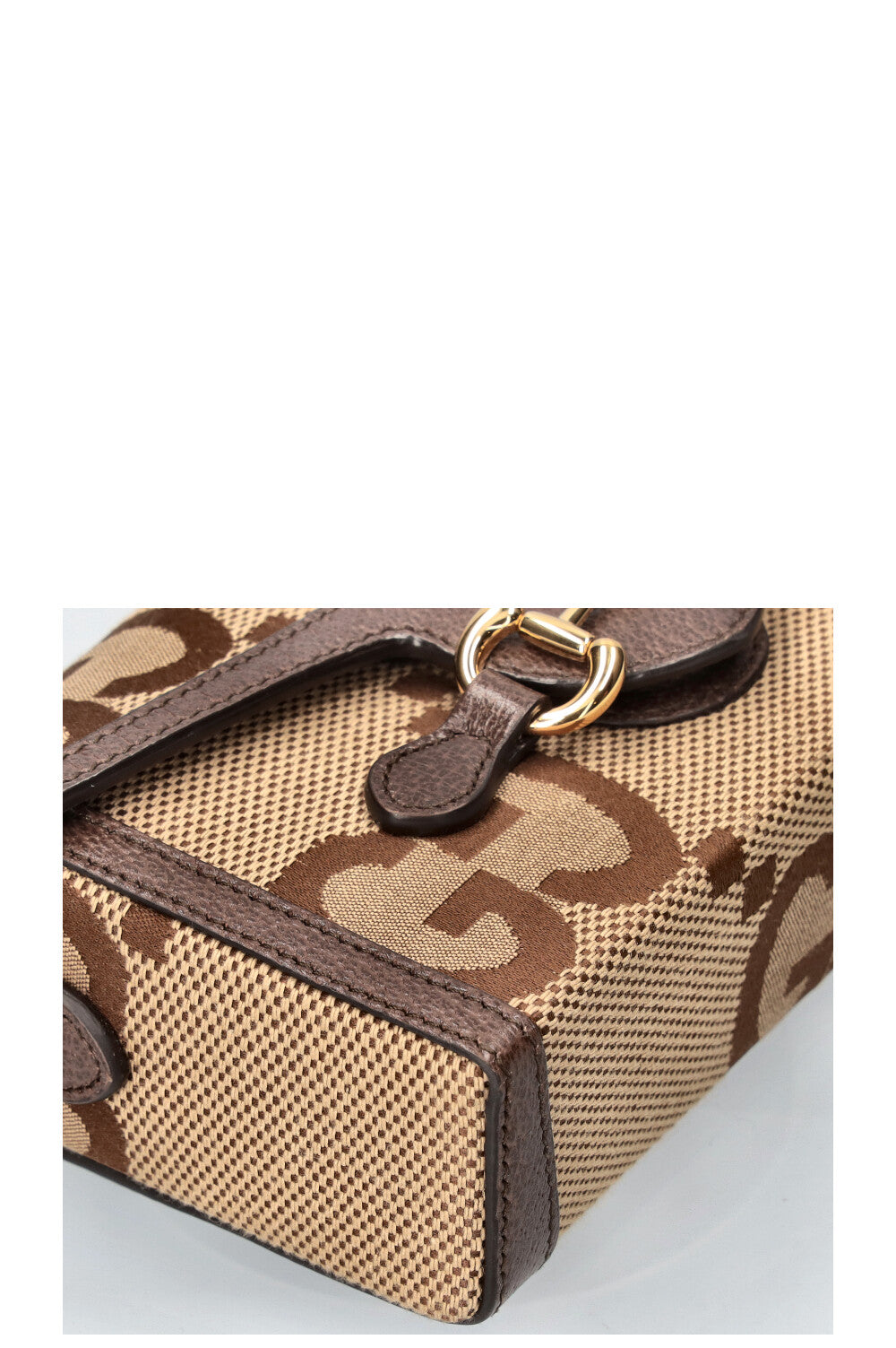GUCCI Horsebit Crossbody Bag Giant GG Canvas