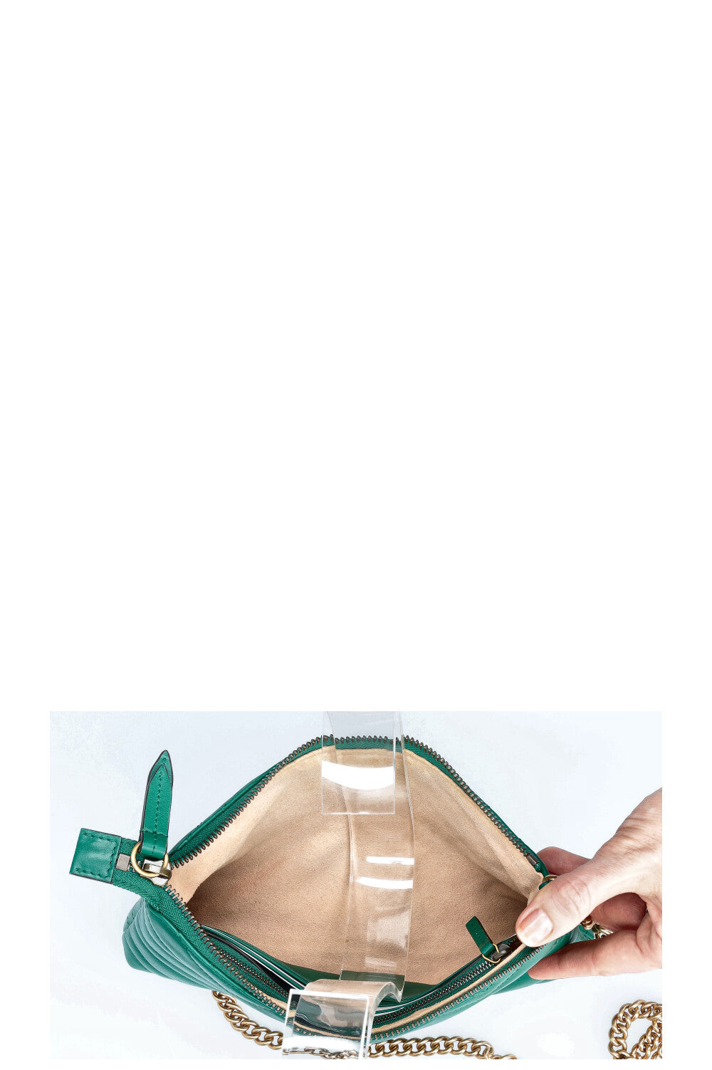 GUCCI Marmont Crossbody Pochette Green
