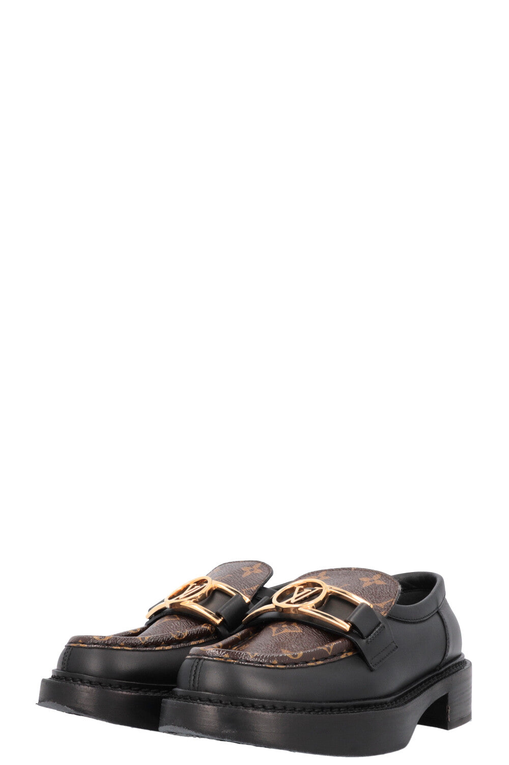 LOUIS VUITTON Academy Flats Leather MNG Black