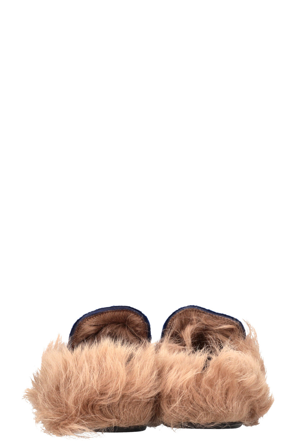 GUCCI Princetown Fur Mules Blue Velvet