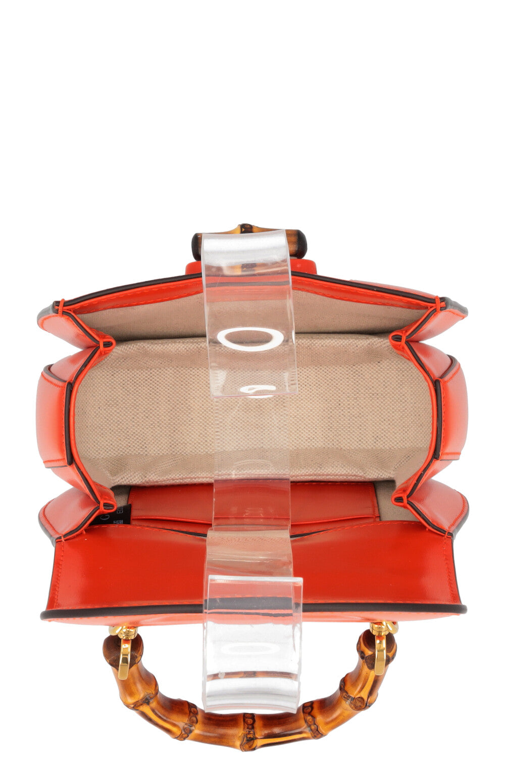 GUCCI 1947 Mini Bamboo Crossbody Bag Orange