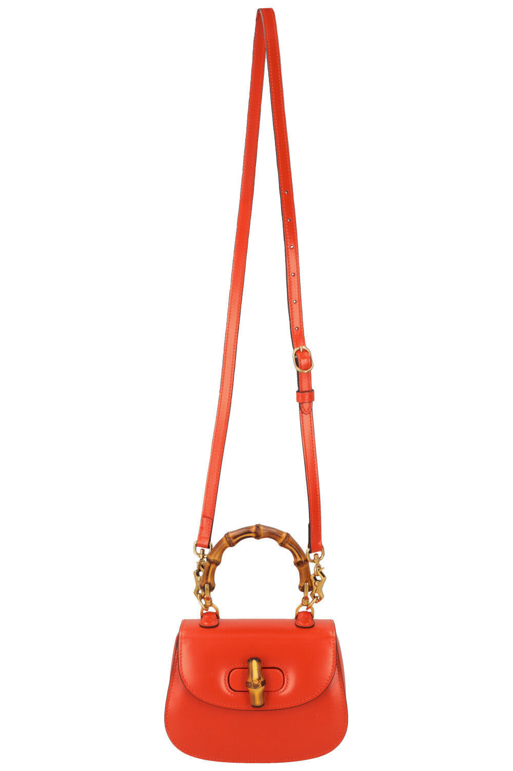 GUCCI 1947 Mini Bamboo Crossbody Bag Orange