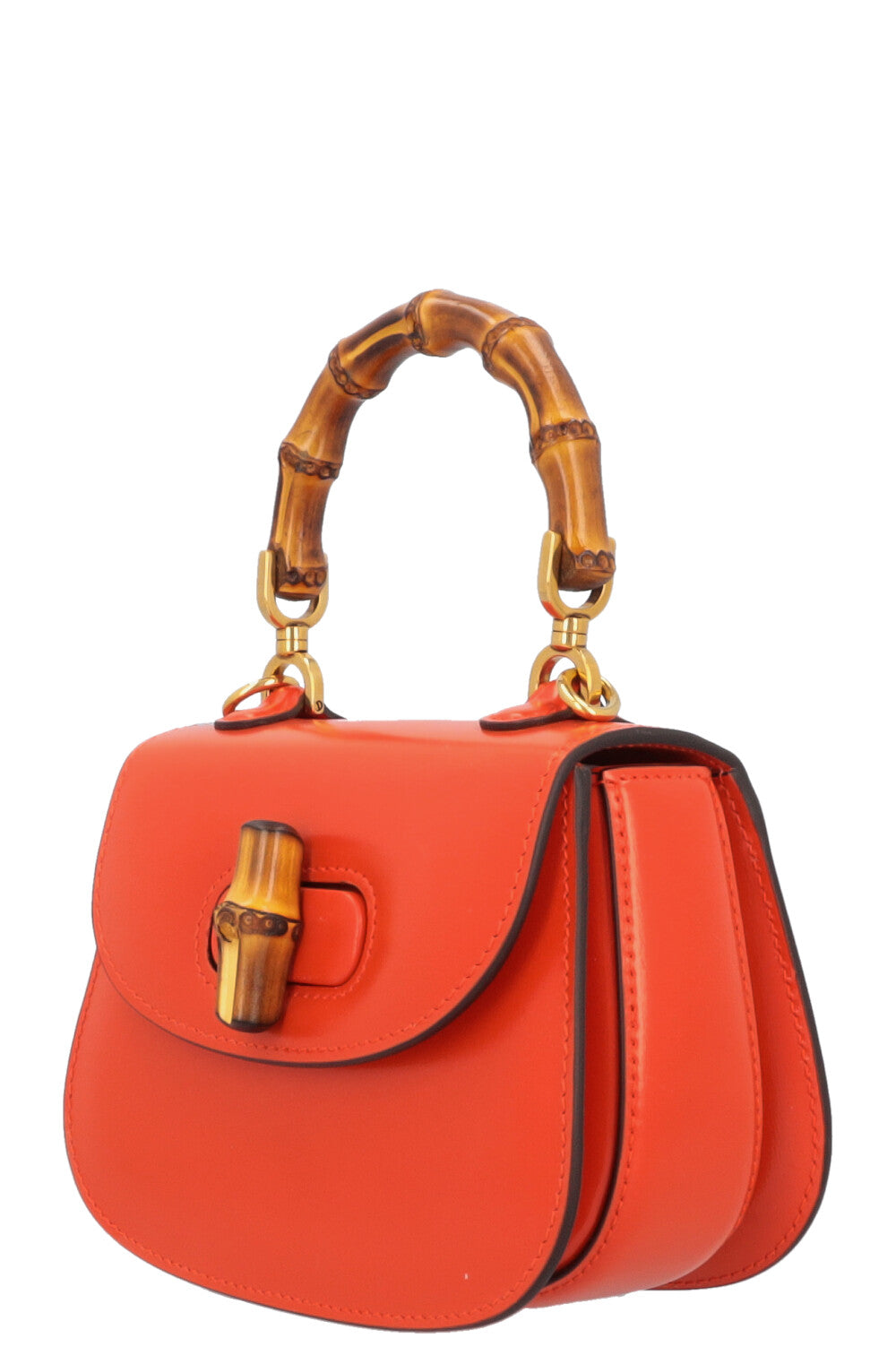 GUCCI 1947 Mini Bamboo Crossbody Bag Orange