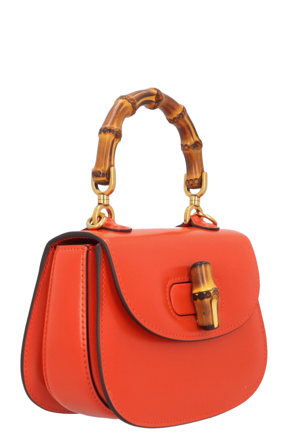GUCCI 1947 Mini Bamboo Crossbody Bag Orange