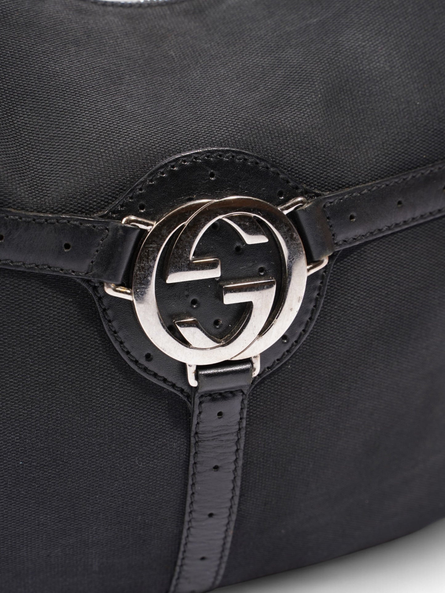 Gucci Reins Hobo Black Canvas