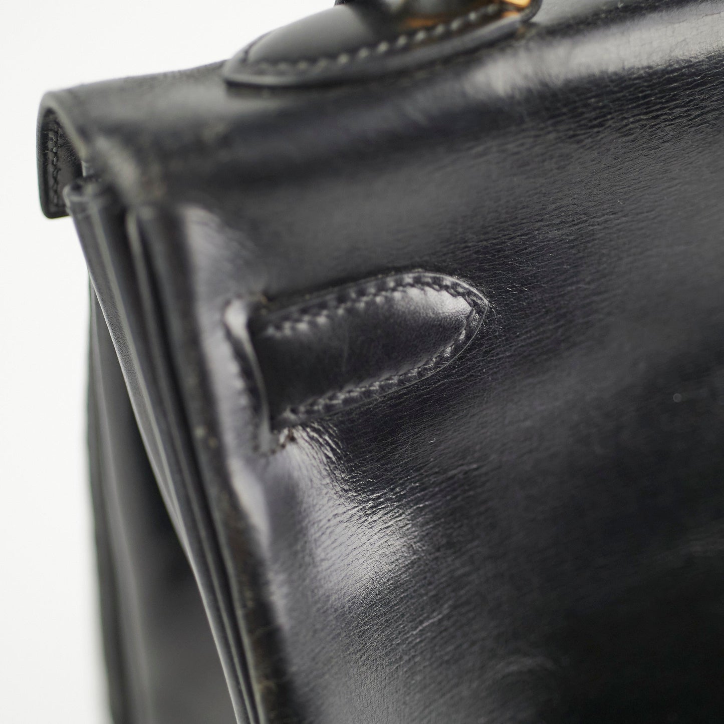 Hermes Vintage Kelly 32 Noir Box Leather