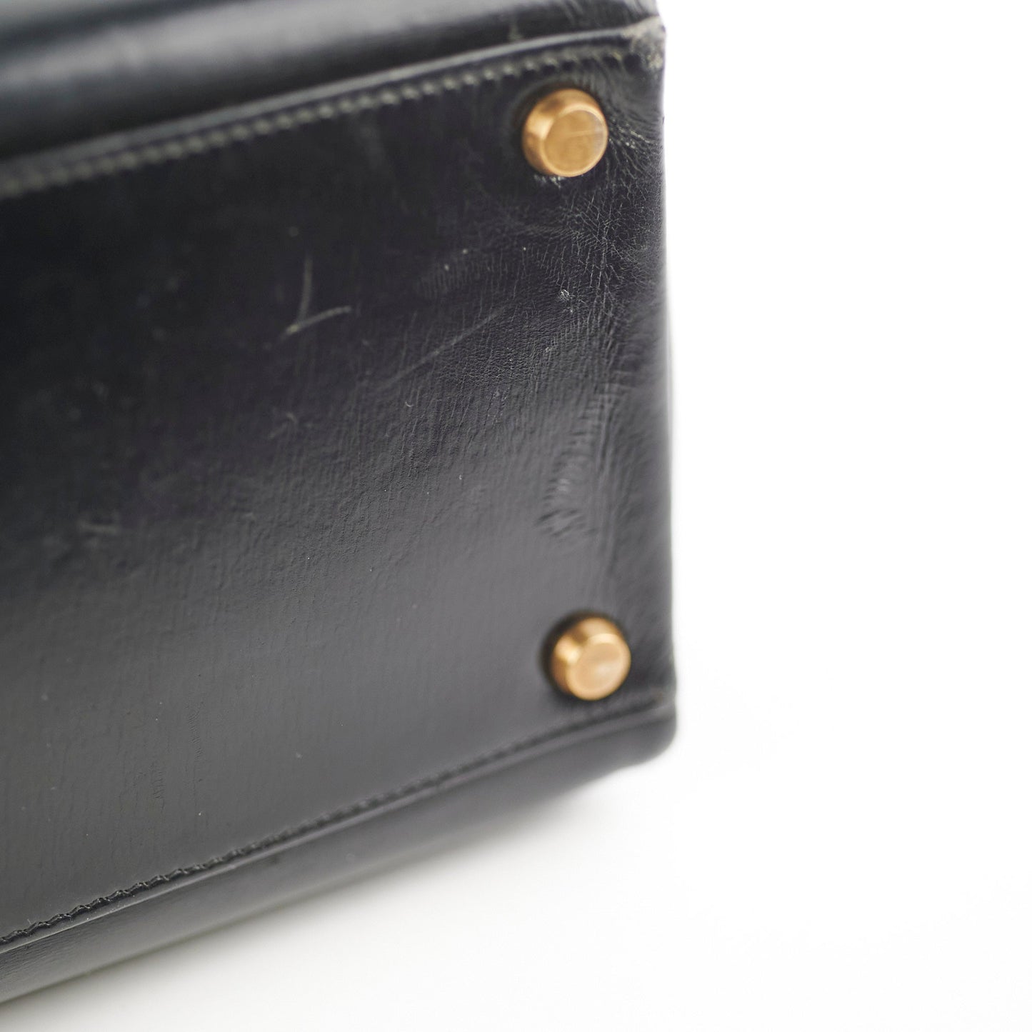 Hermes Vintage Kelly 32 Noir Box Leather