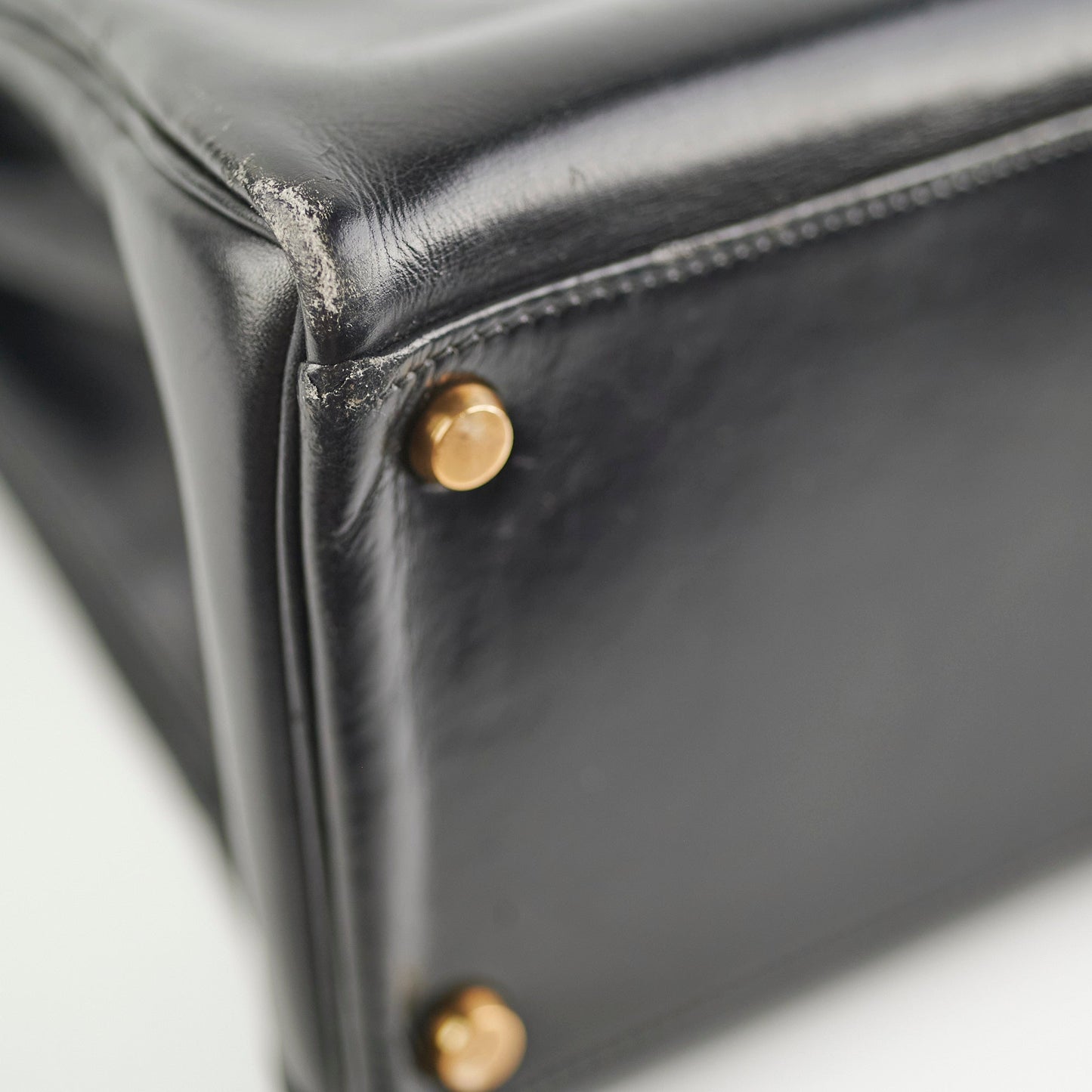 Hermes Vintage Kelly 32 Noir Box Leather