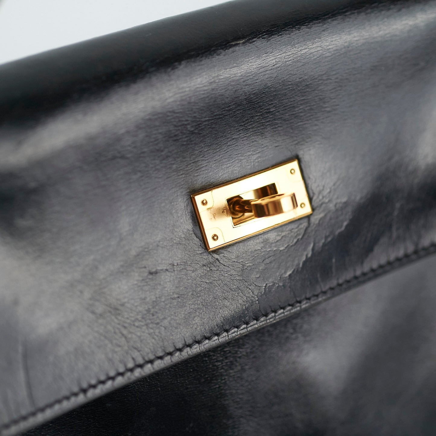 Hermes Vintage Kelly 32 Noir Box Leather
