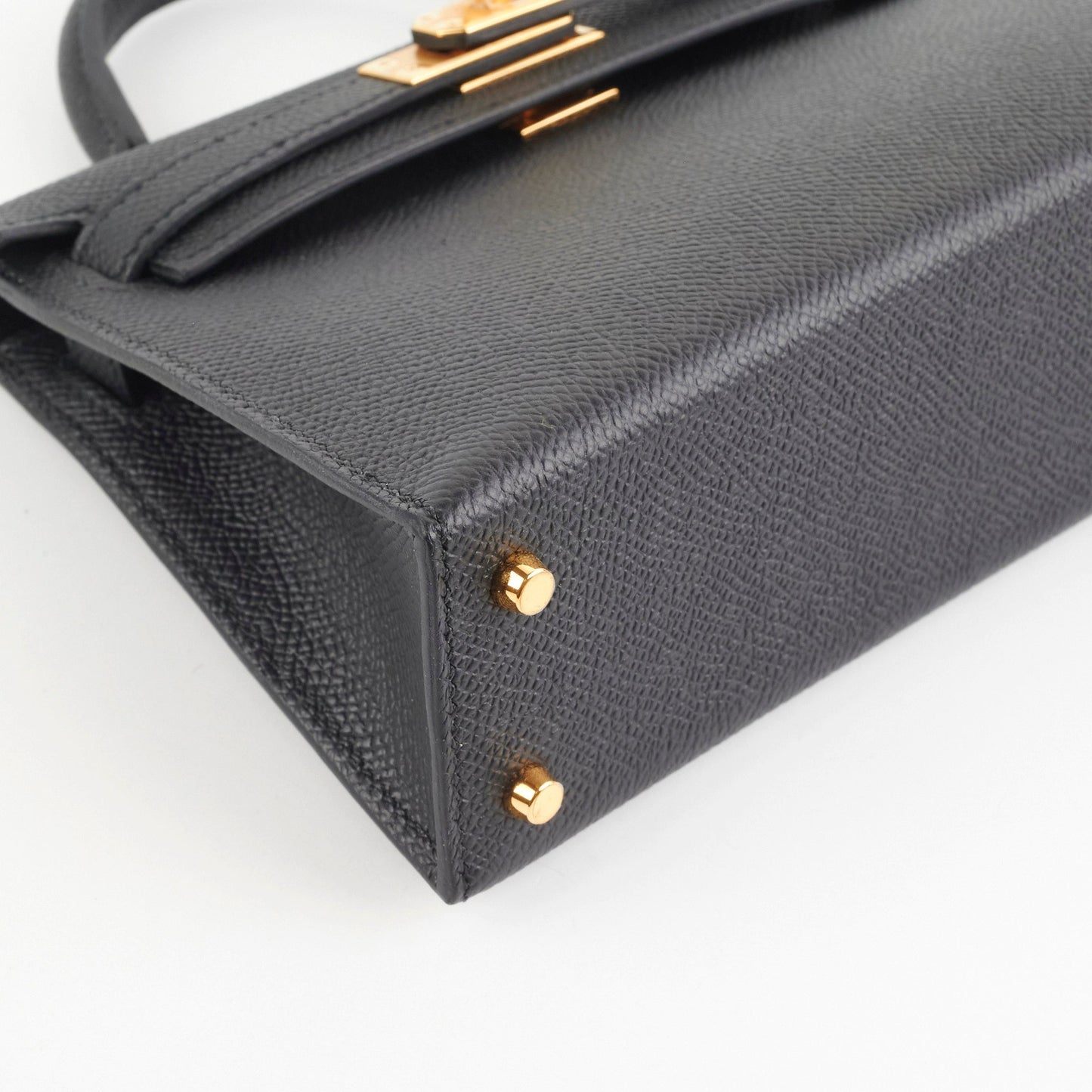 Hermes Mini Kelly Epsom Black B Stamp 2023