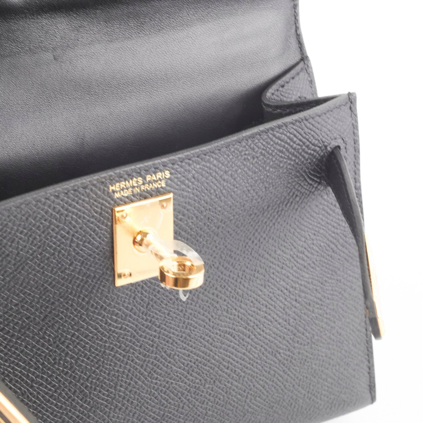 Hermes Mini Kelly Epsom Black B Stamp 2023