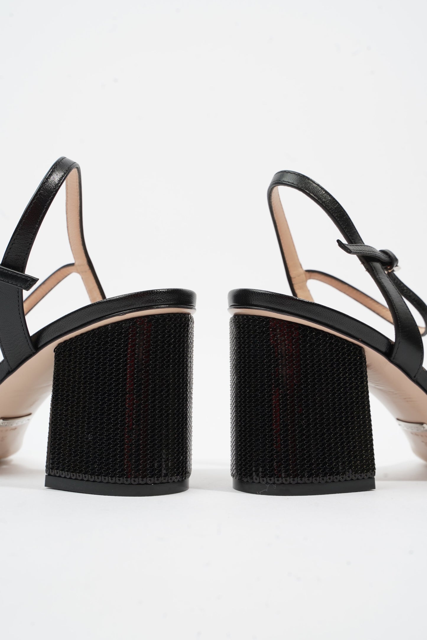 Gucci Marmont Mid Heel Black Sequin EU 38.5 UK 5.5