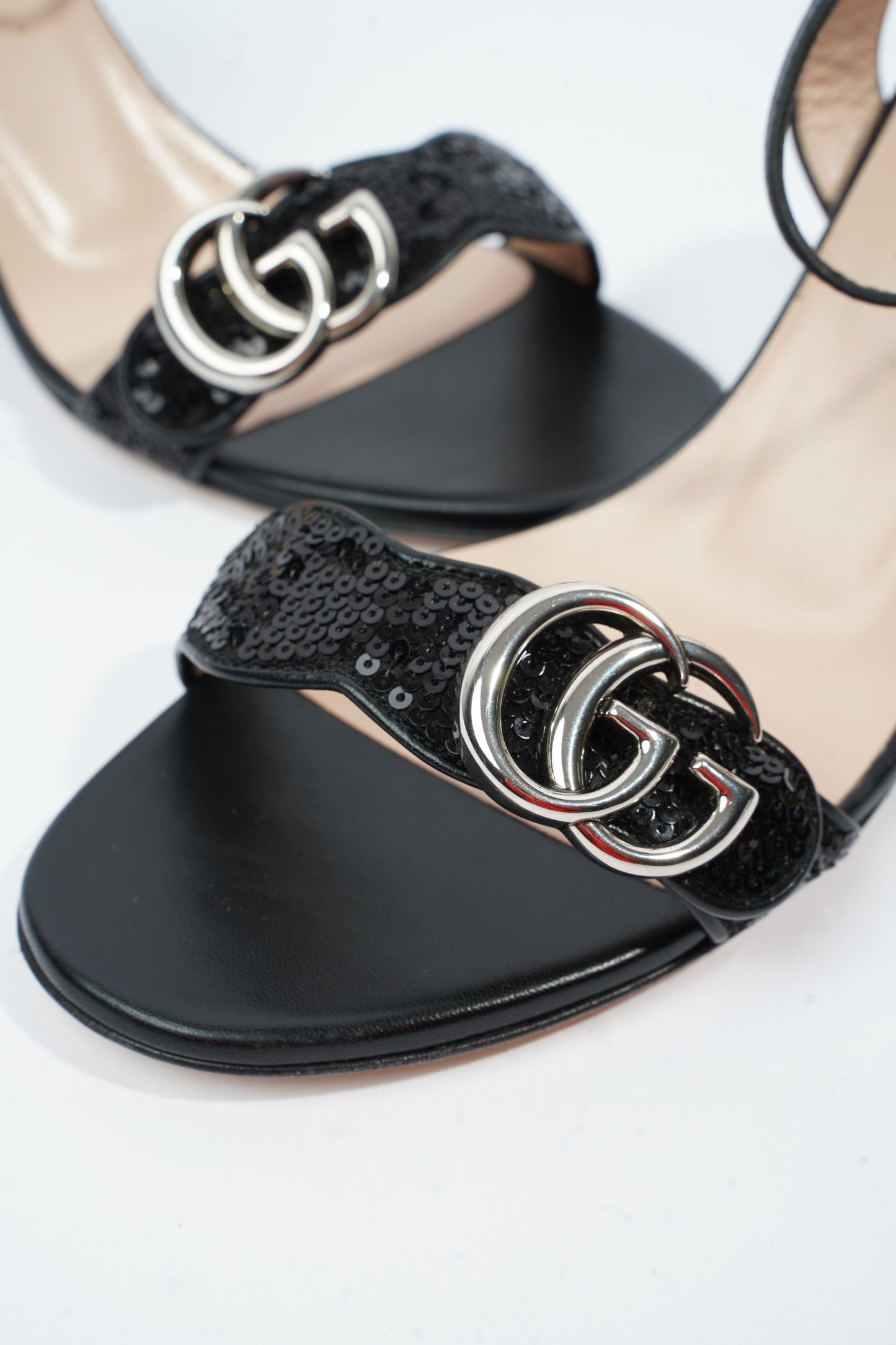 Gucci Marmont Mid Heel Black Sequin EU 38.5 UK 5.5
