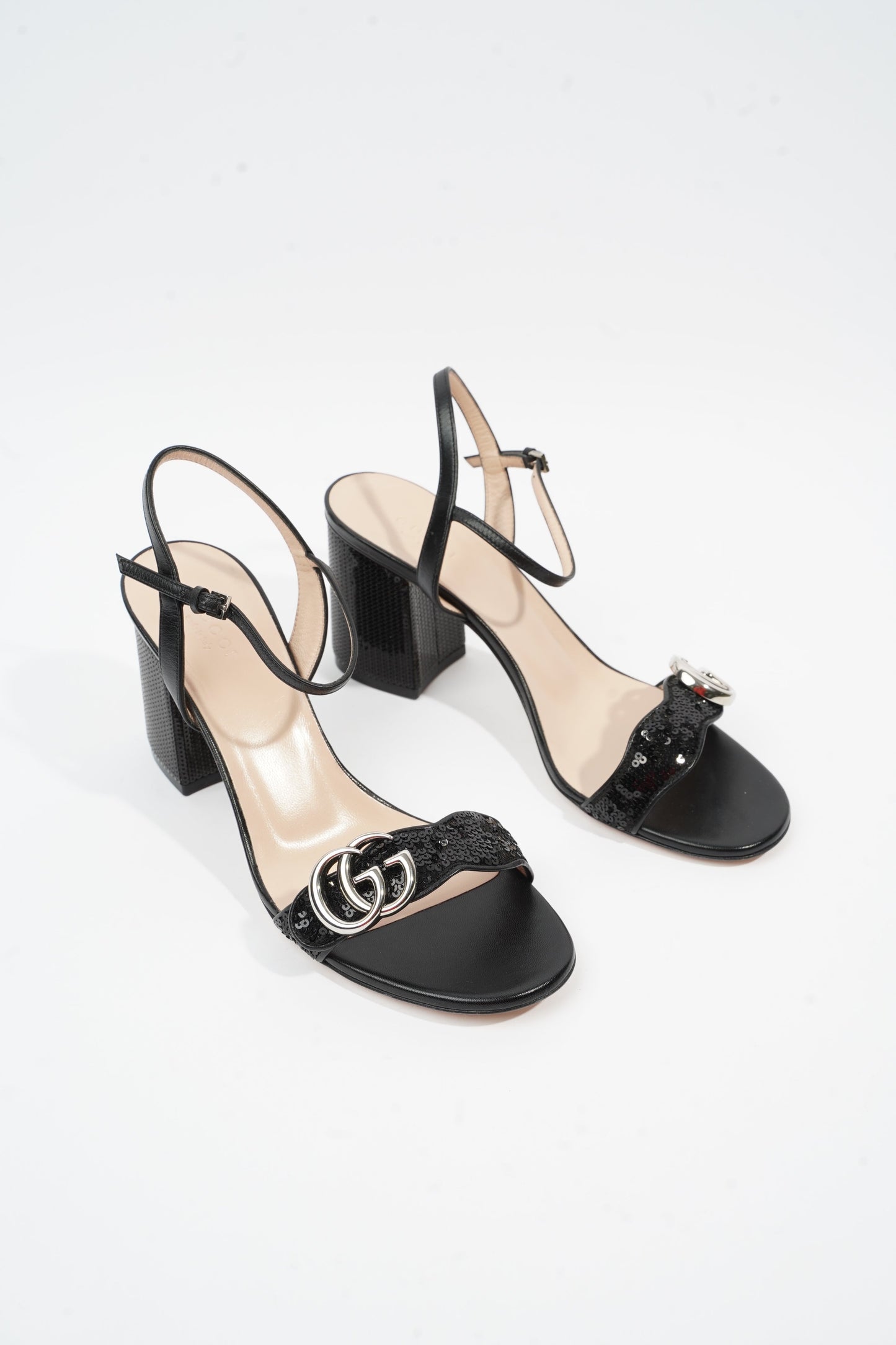 Gucci Marmont Mid Heel Black Sequin EU 38.5 UK 5.5