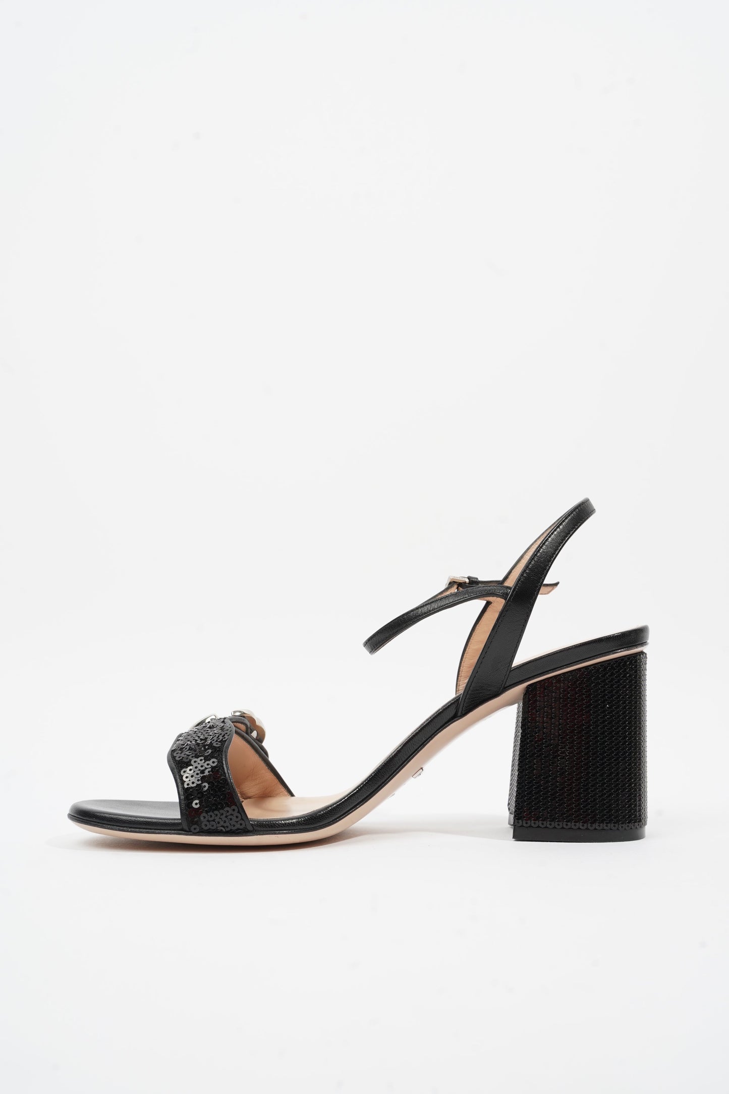 Gucci Marmont Mid Heel Black Sequin EU 38.5 UK 5.5