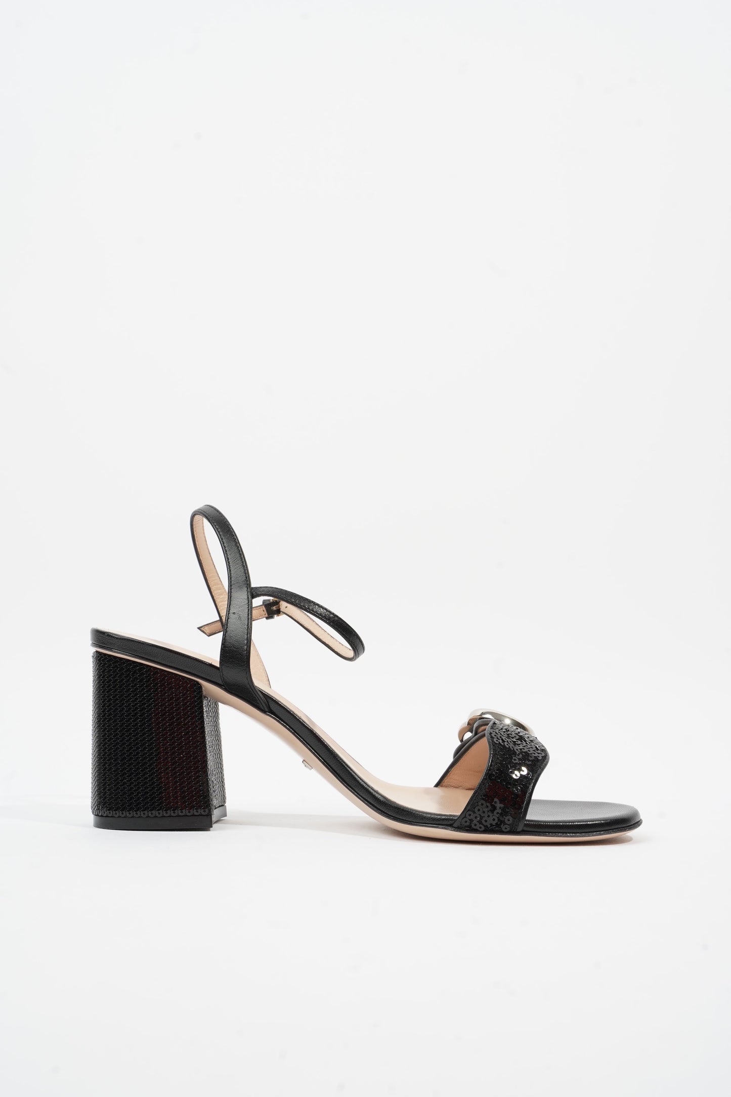 Gucci Marmont Mid Heel Black Sequin EU 38.5 UK 5.5