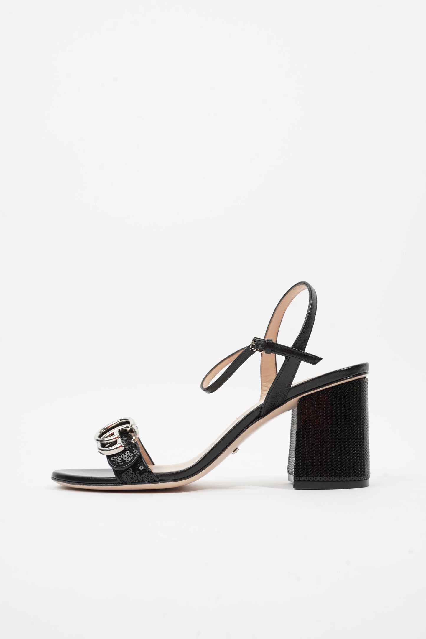 Gucci Marmont Mid Heel Black Sequin EU 38.5 UK 5.5