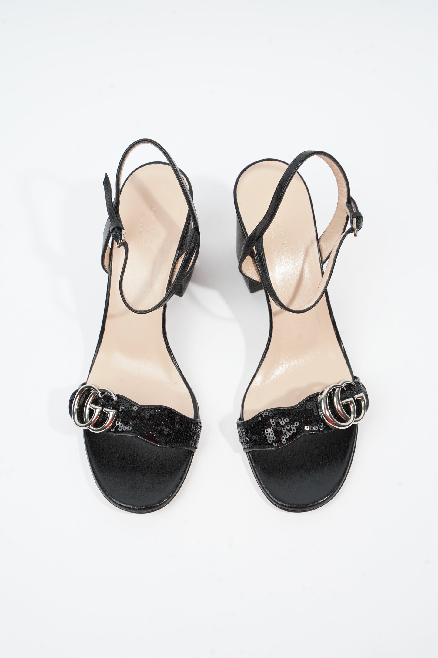 Gucci Marmont Mid Heel Black Sequin EU 38.5 UK 5.5