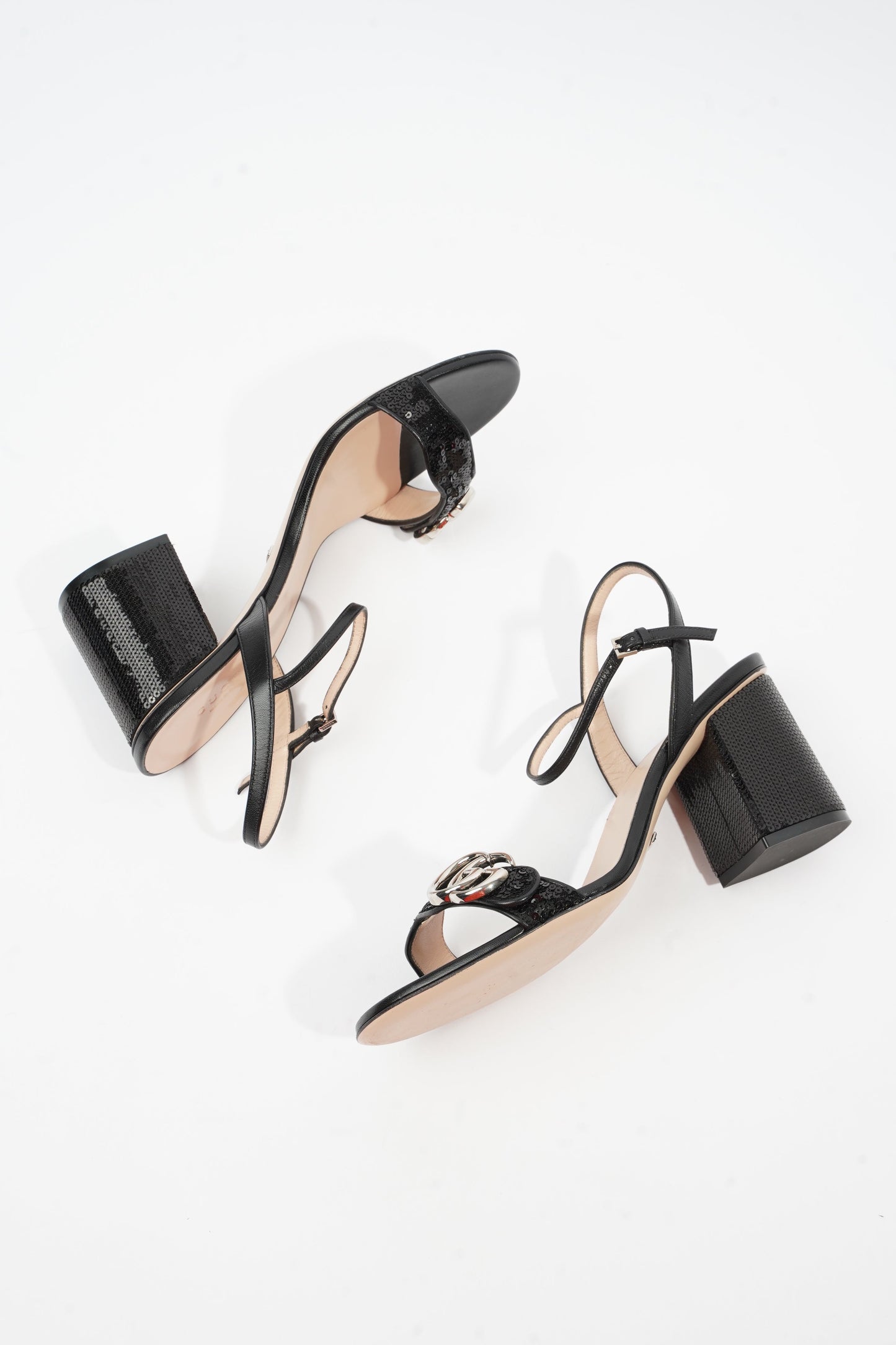 Gucci Marmont Mid Heel Black Sequin EU 38.5 UK 5.5