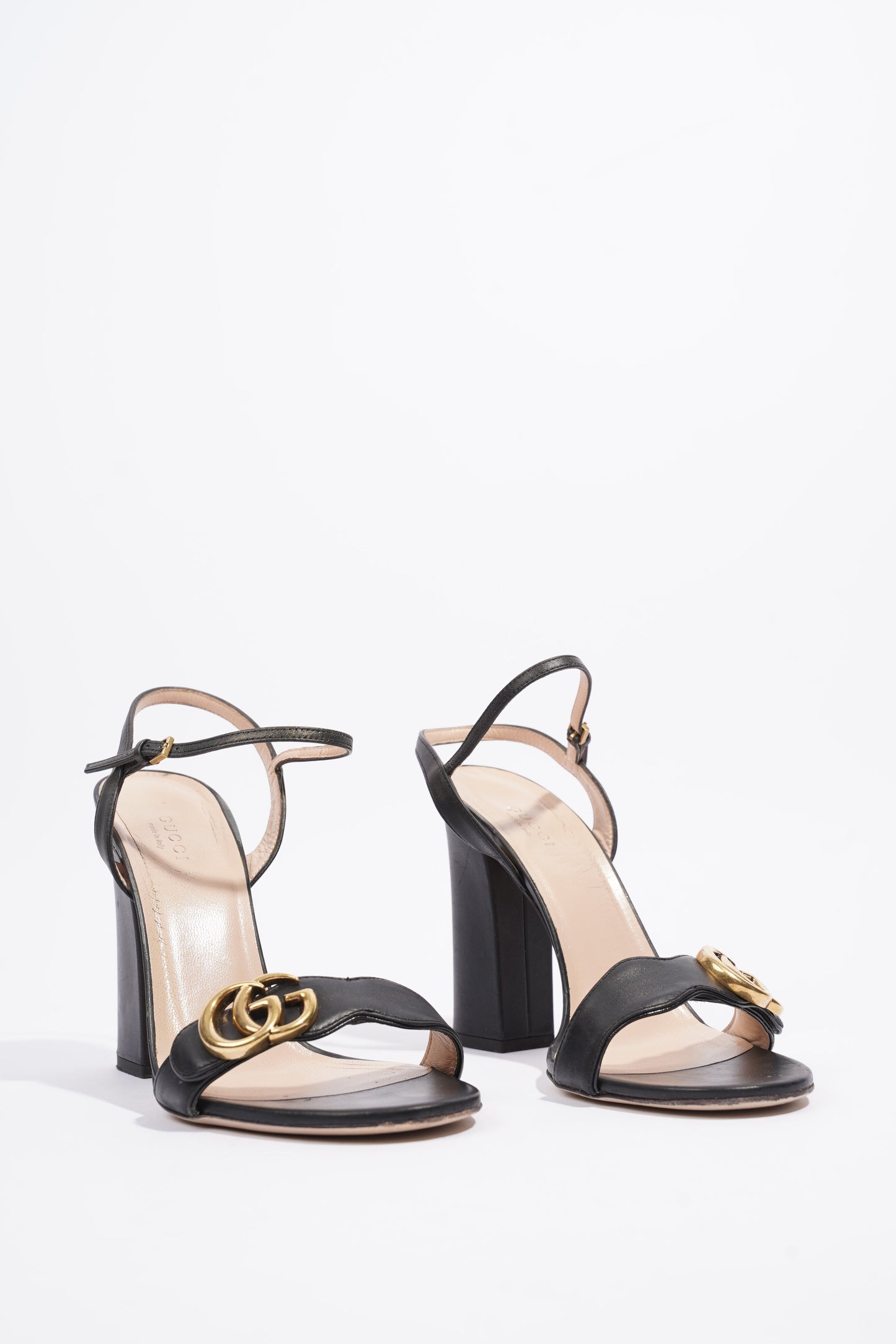 Gucci GG Marmont Sandals Black Leather EU 39 UK 6