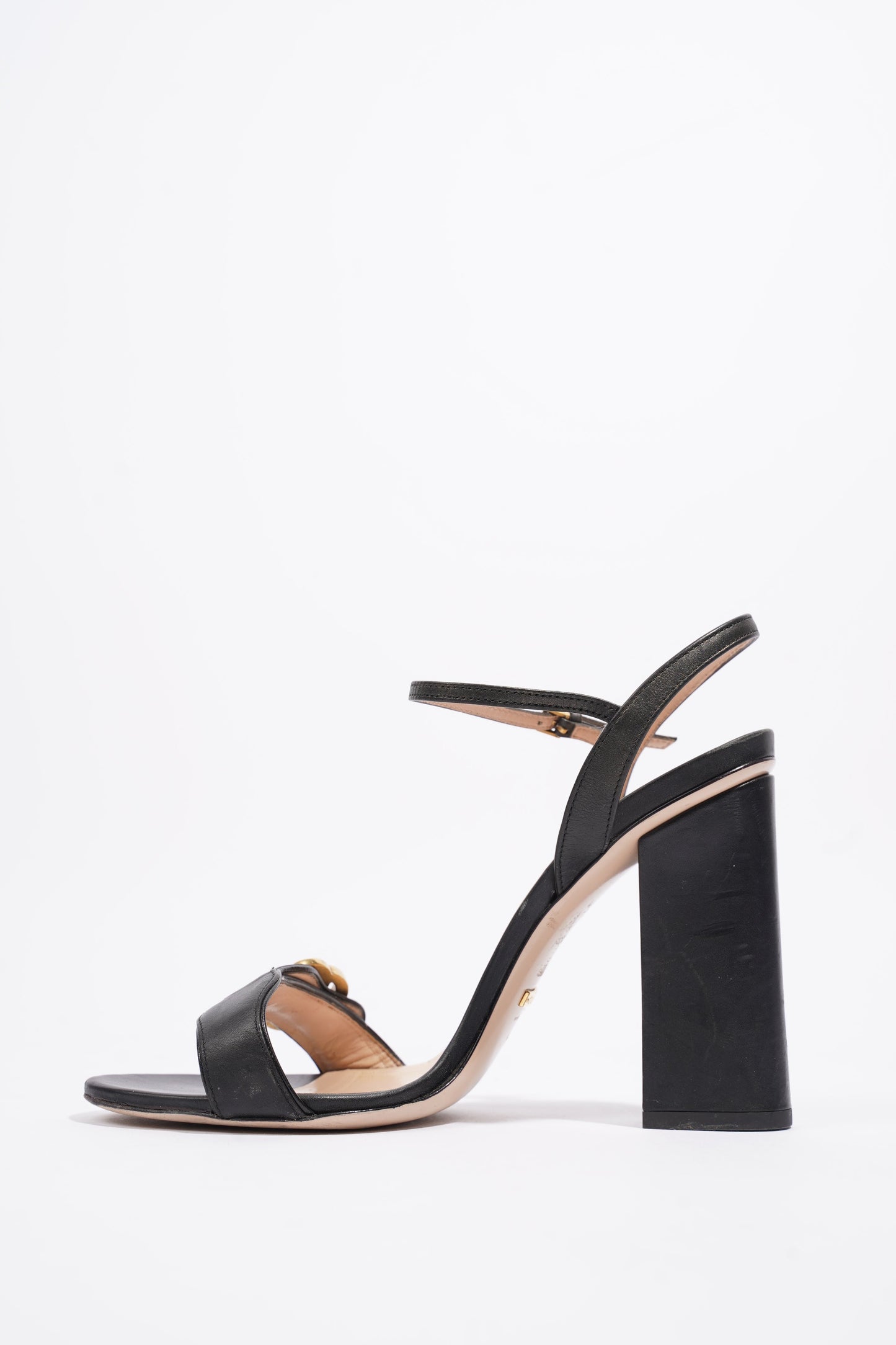 Gucci GG Marmont Sandals Black Leather EU 39 UK 6