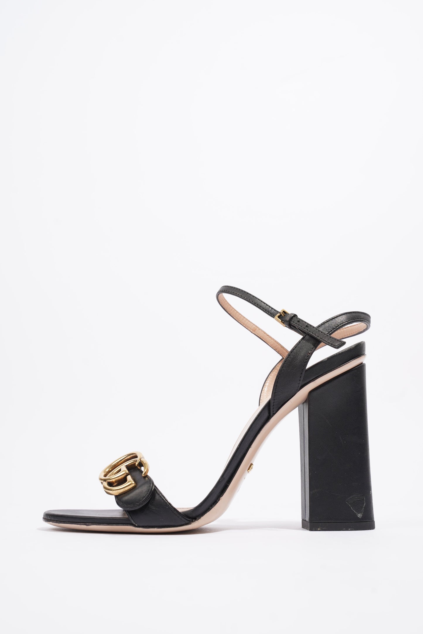 Gucci GG Marmont Sandals Black Leather EU 39 UK 6