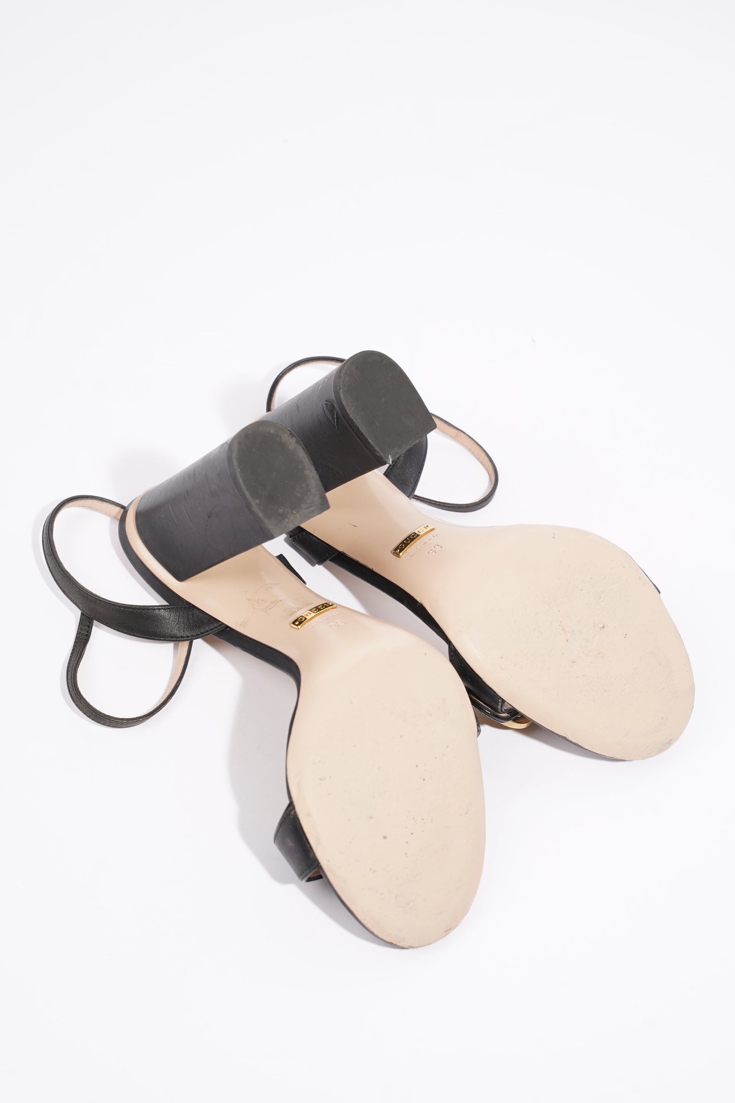 Gucci GG Marmont Sandals Black Leather EU 39 UK 6
