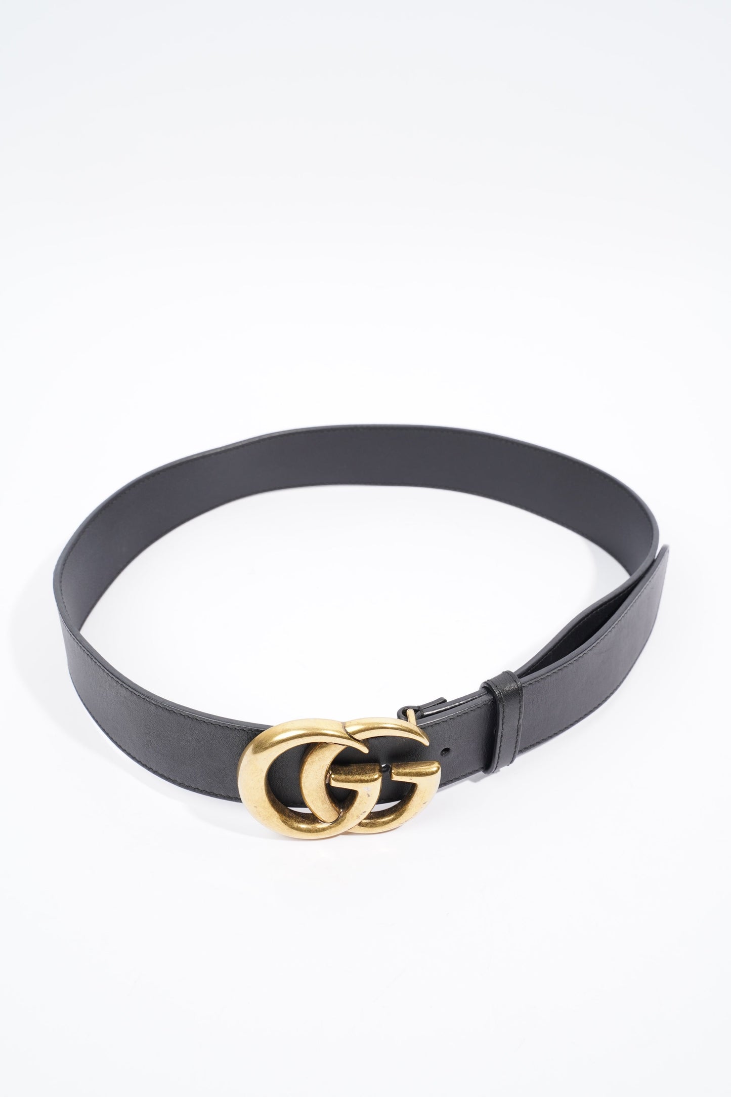 Gucci Marmont Belt Black / Gold Leather 80cm 32"