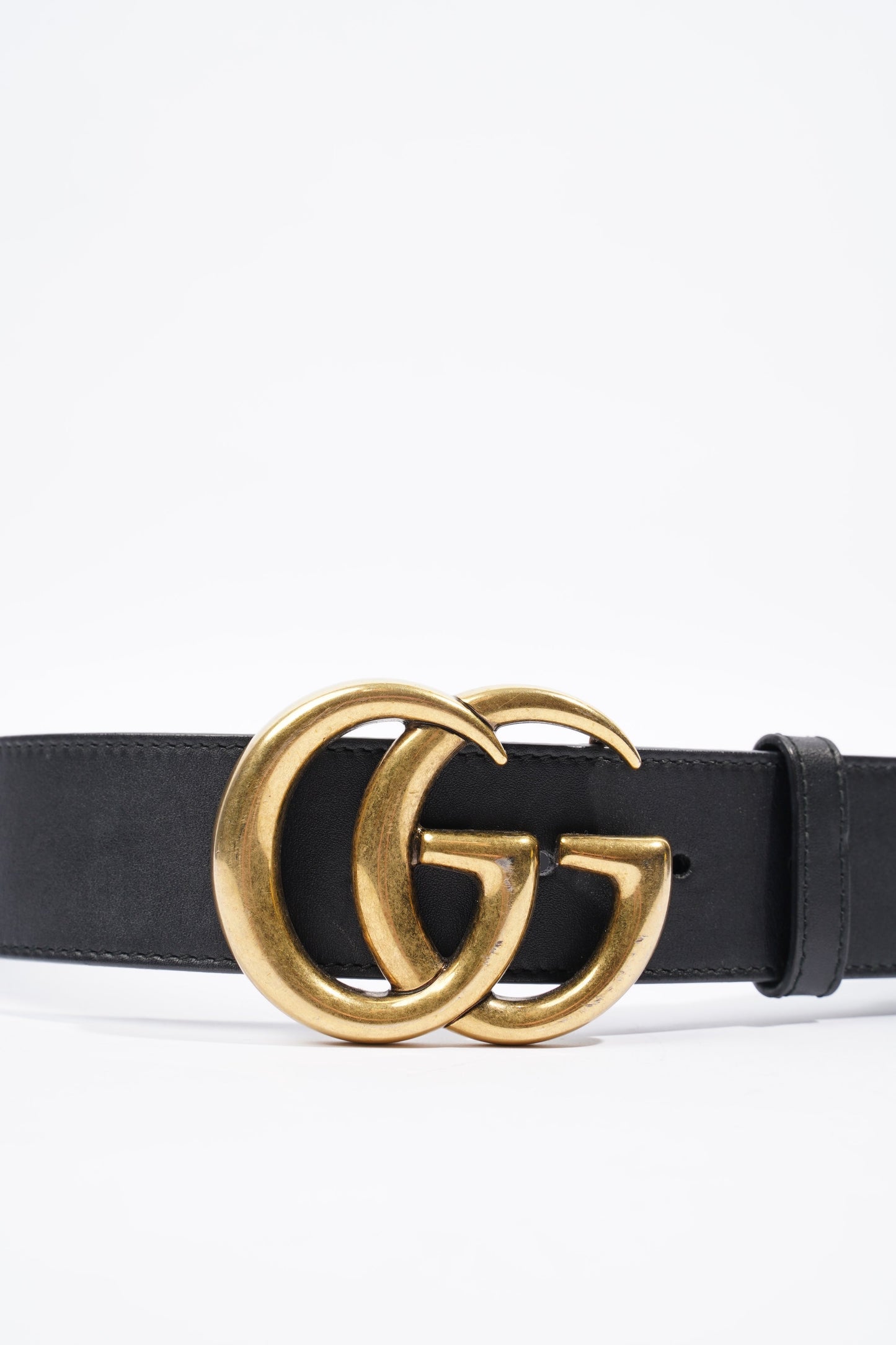 Gucci Marmont Belt Black / Gold Leather 80cm 32"
