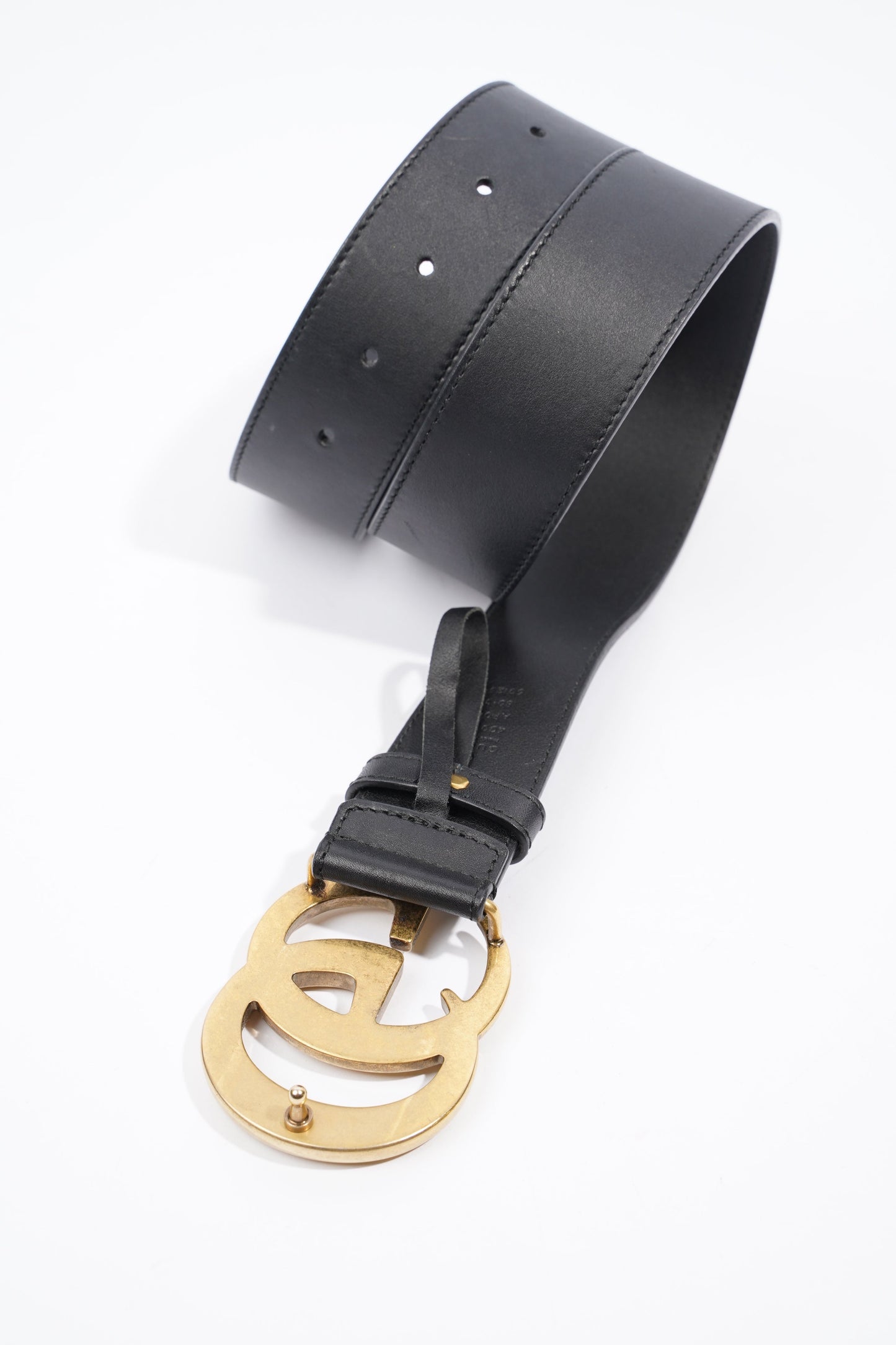 Gucci Marmont Belt Black / Gold Leather 80cm 32"