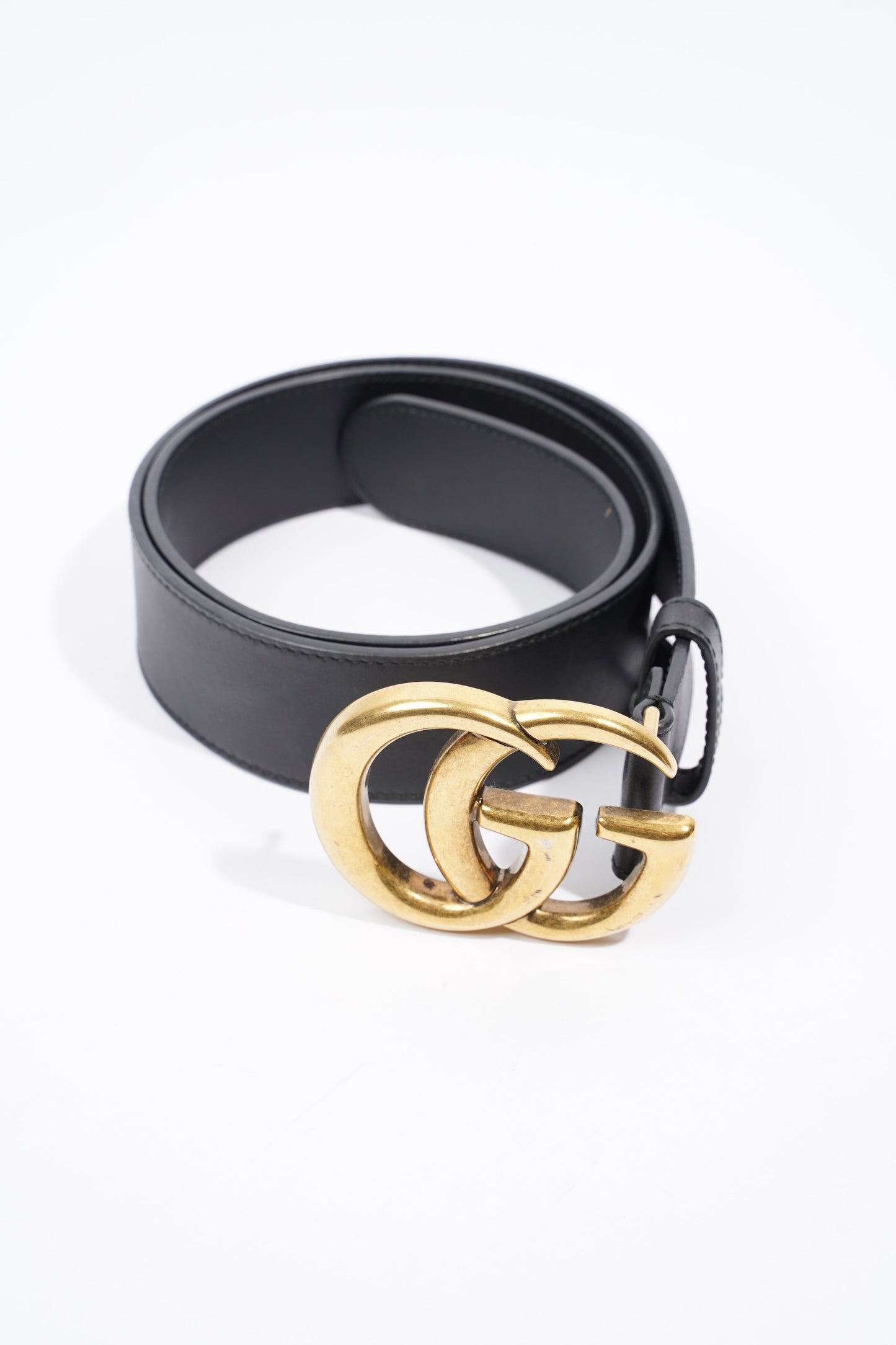 Gucci Marmont Belt Black / Gold Leather 80cm 32"
