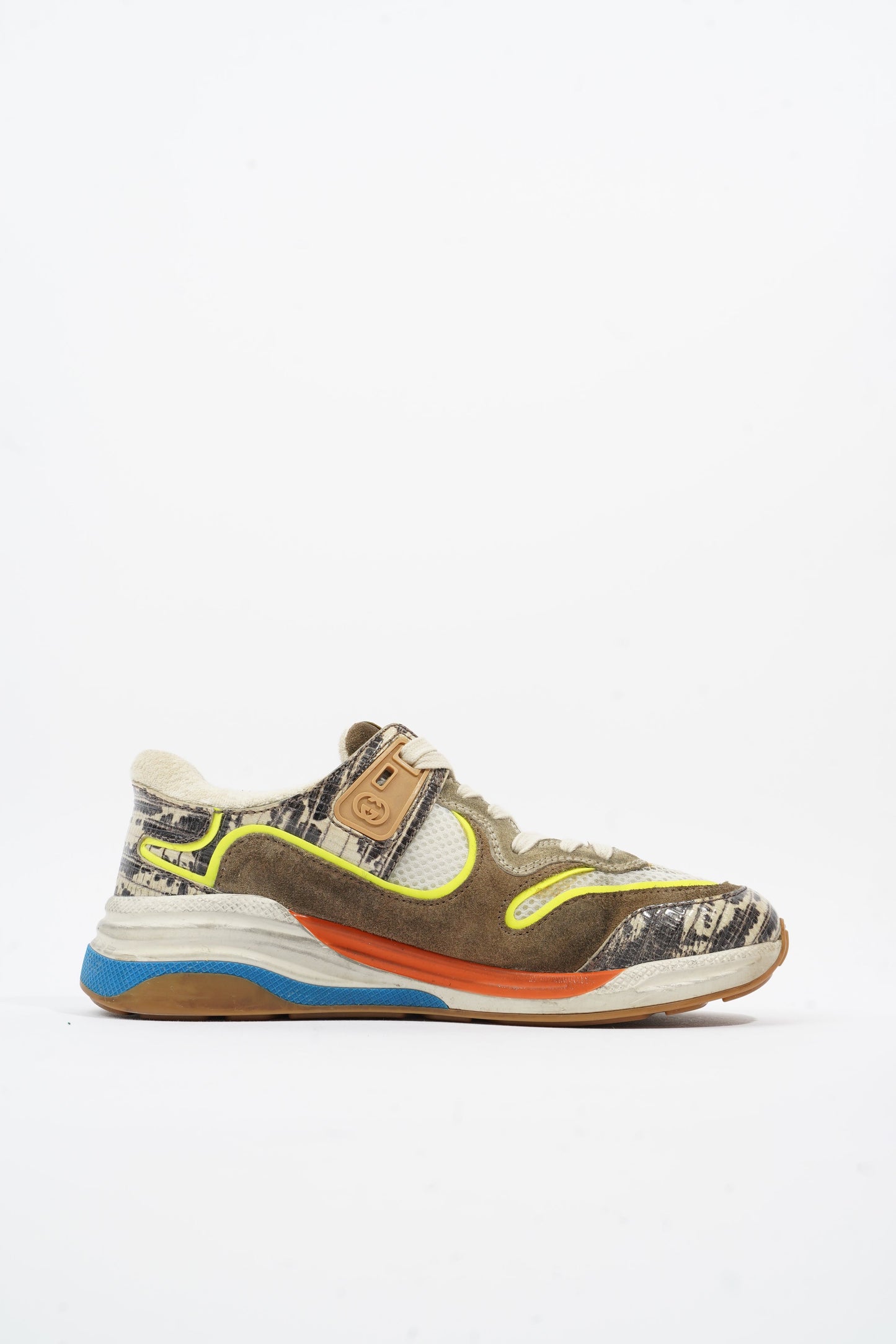 Gucci Ultrapace Sneaker Beige / Brown / Yellow Mesh EU 37 UK 4