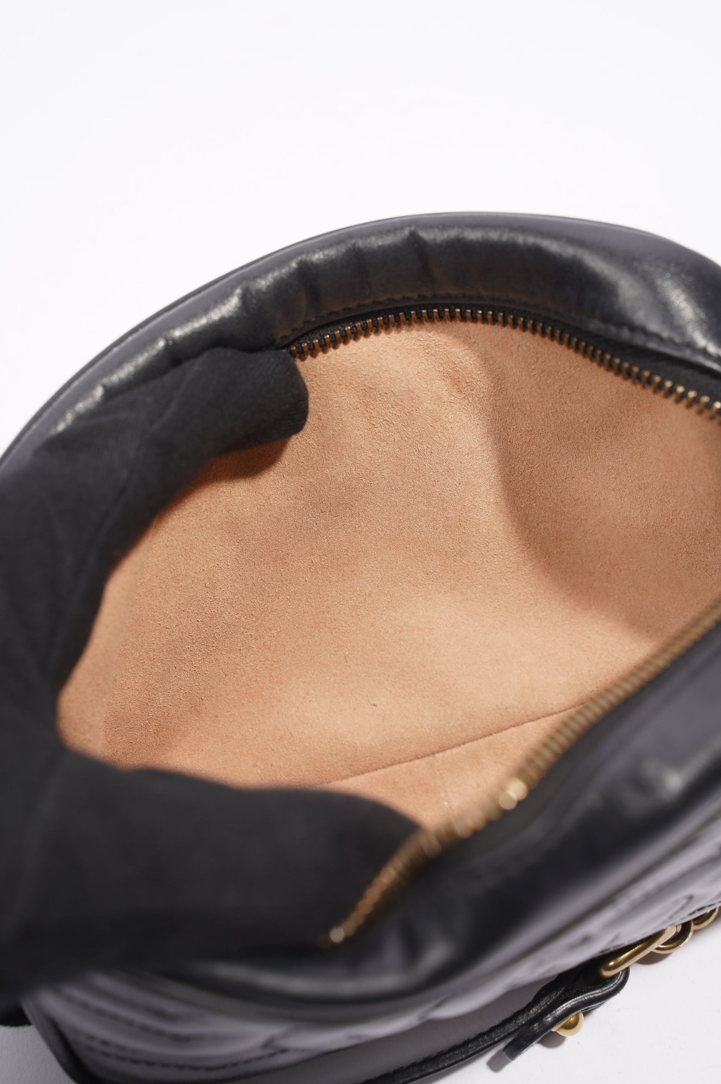 Gucci Marmont Zip Black Matelasse Leather Mini