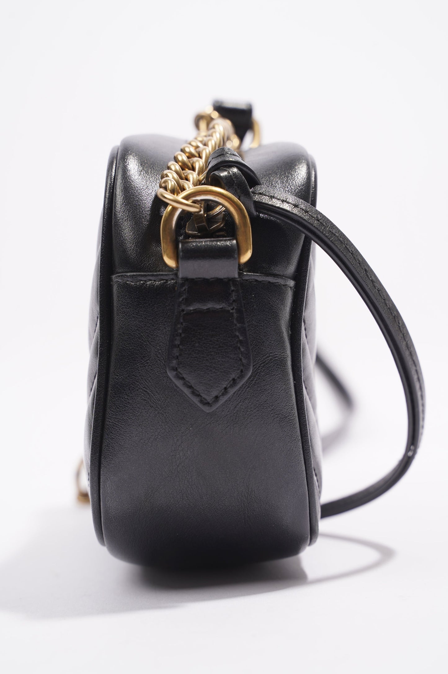 Gucci Marmont Zip Black Matelasse Leather Mini
